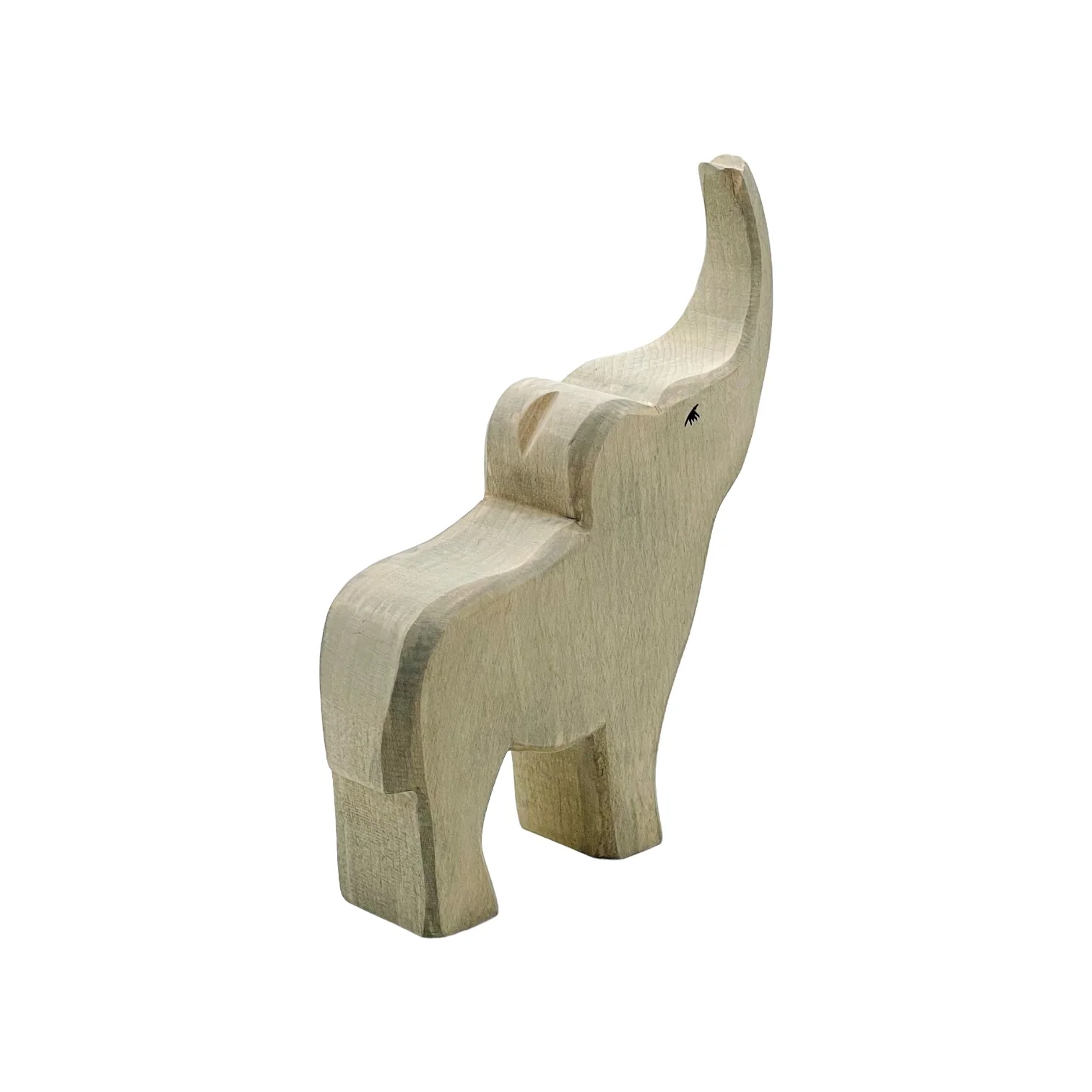Handcrafted Open Ended Wooden Toy Animal - Elephant Small Trumpeting - Image 3