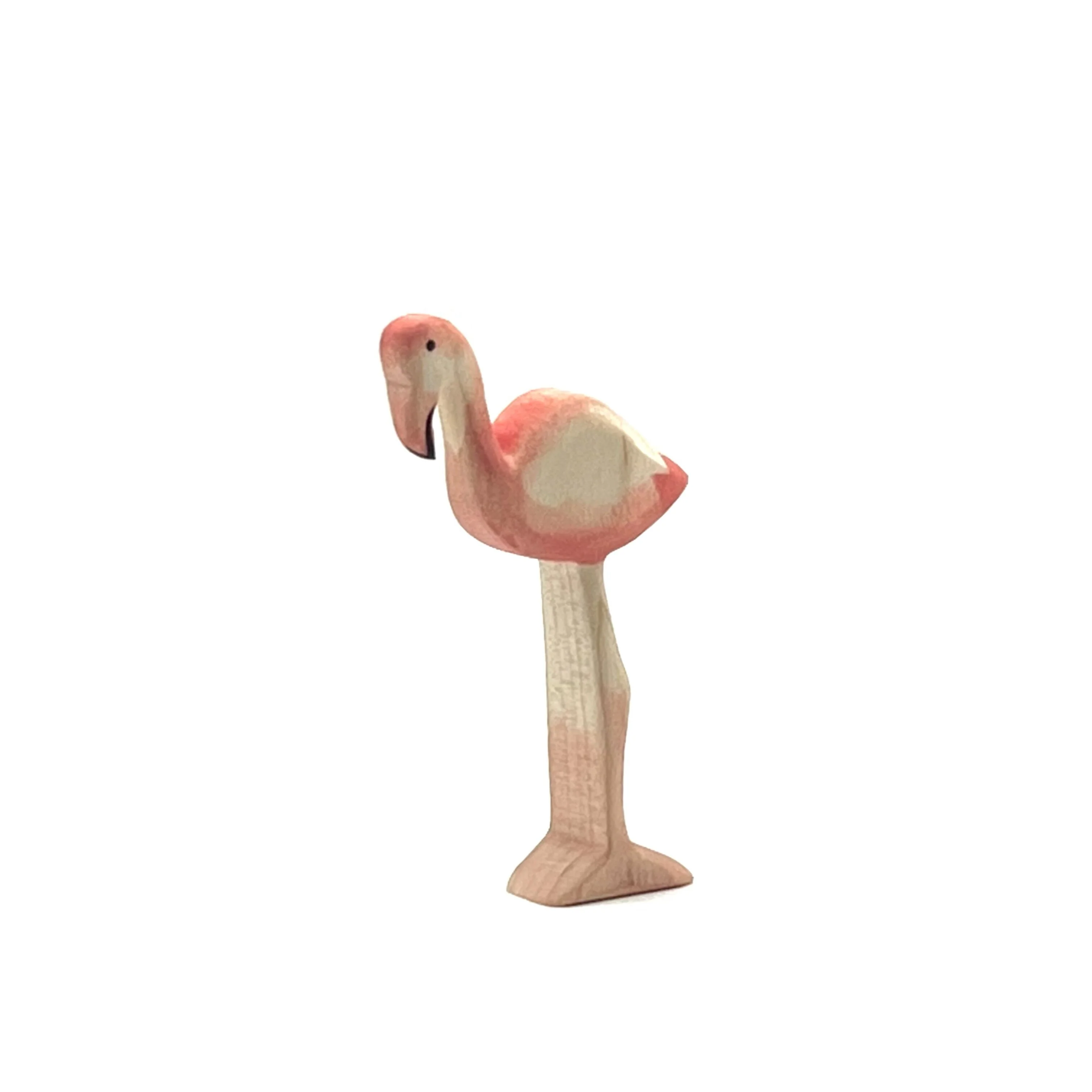 Handcrafted Open Ended Wooden Toy Animal - Flamingo - Image 2