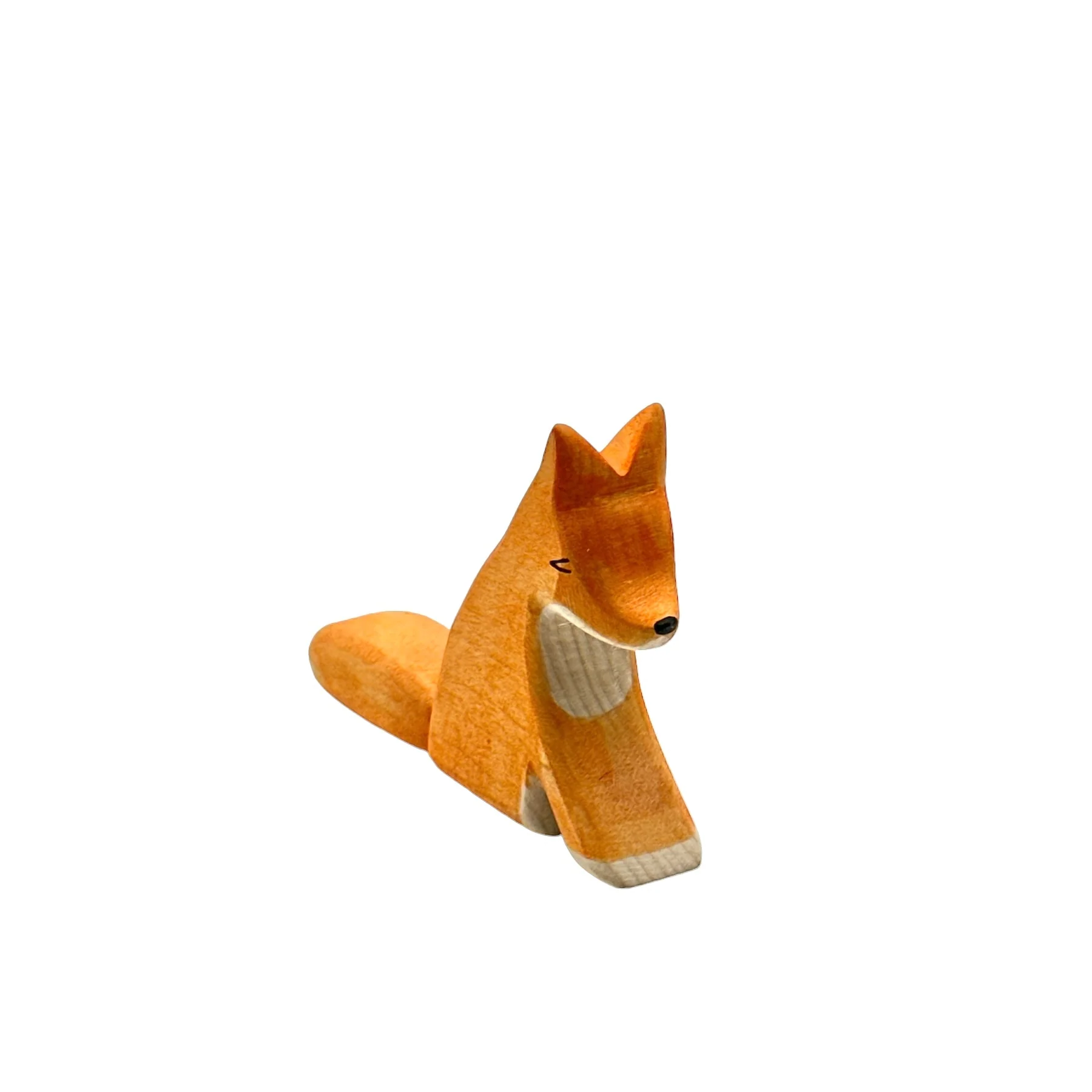 Handcrafted Open Ended Wooden Toy Animal - Fox sitting - Image 2