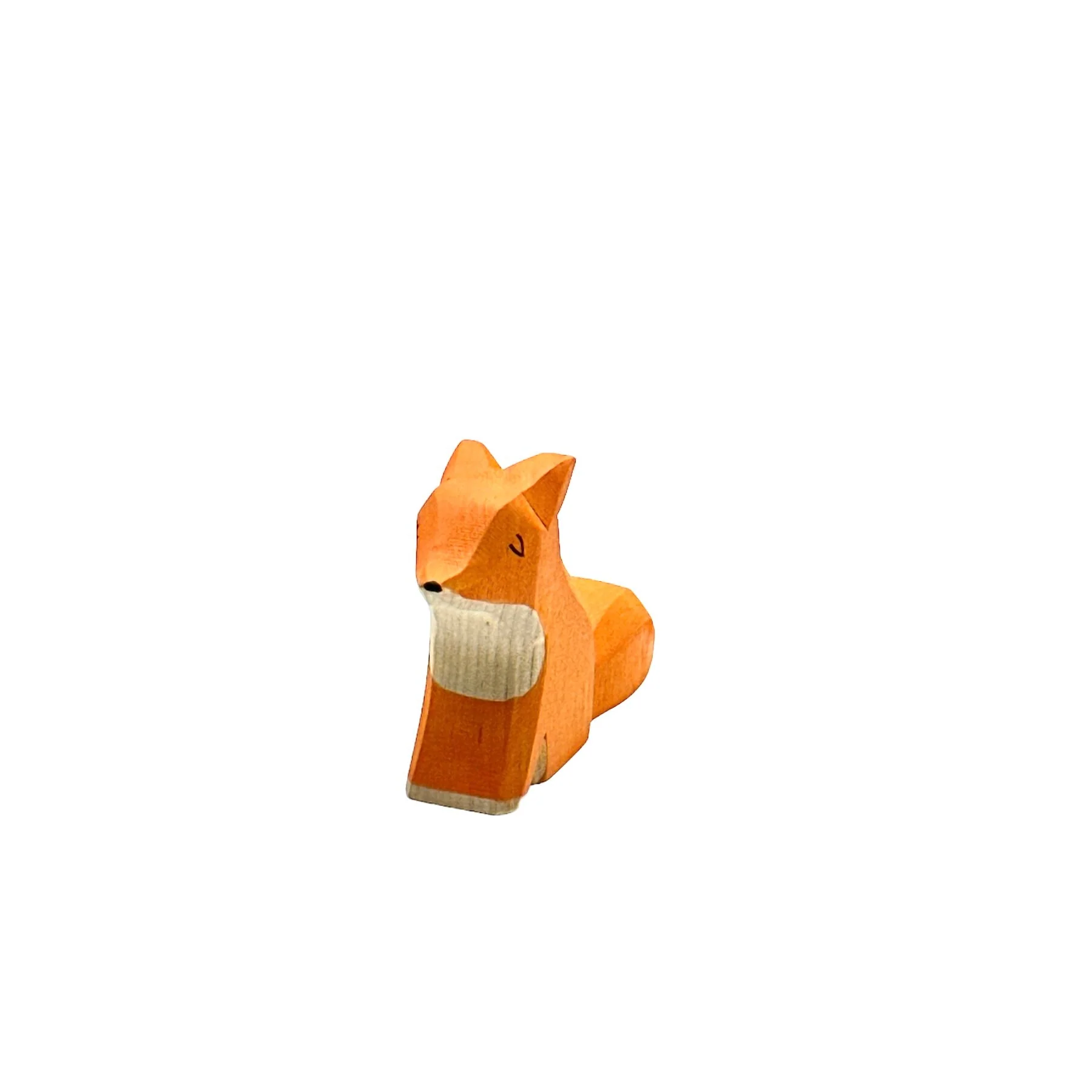 Handcrafted Open Ended Wooden Toy Animal - Fox small sitting - Image 3