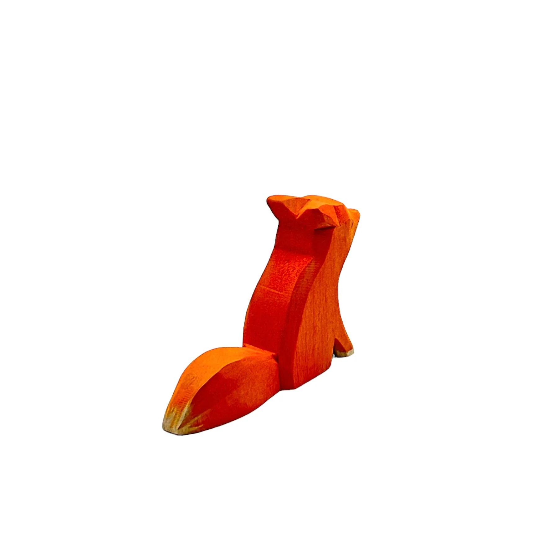 Handcrafted Open Ended Wooden Toy Animal - Fox small sitting - Image 4