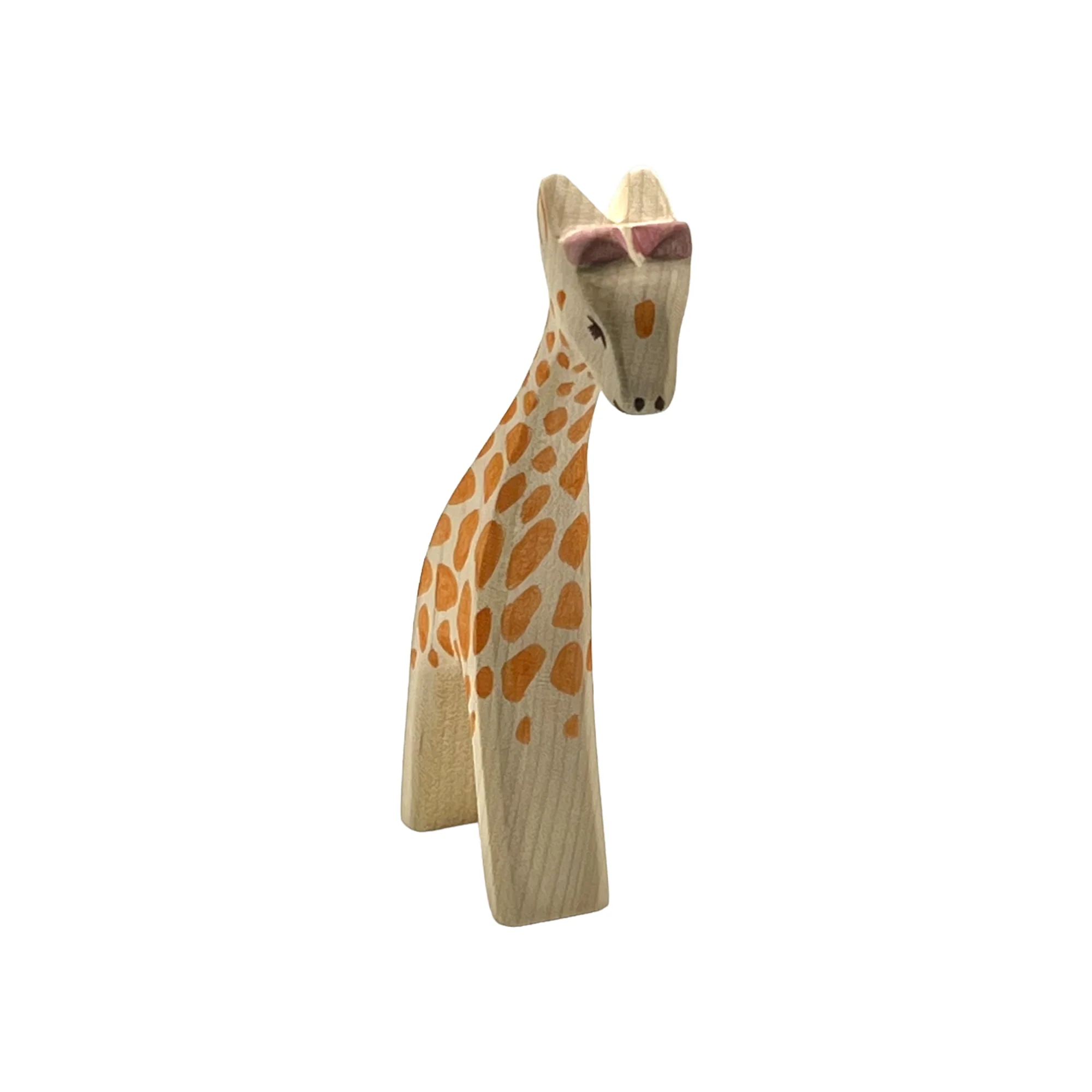 Handcrafted Open Ended Wooden Toy Animal - Giraffe Small Head Low - Image 4