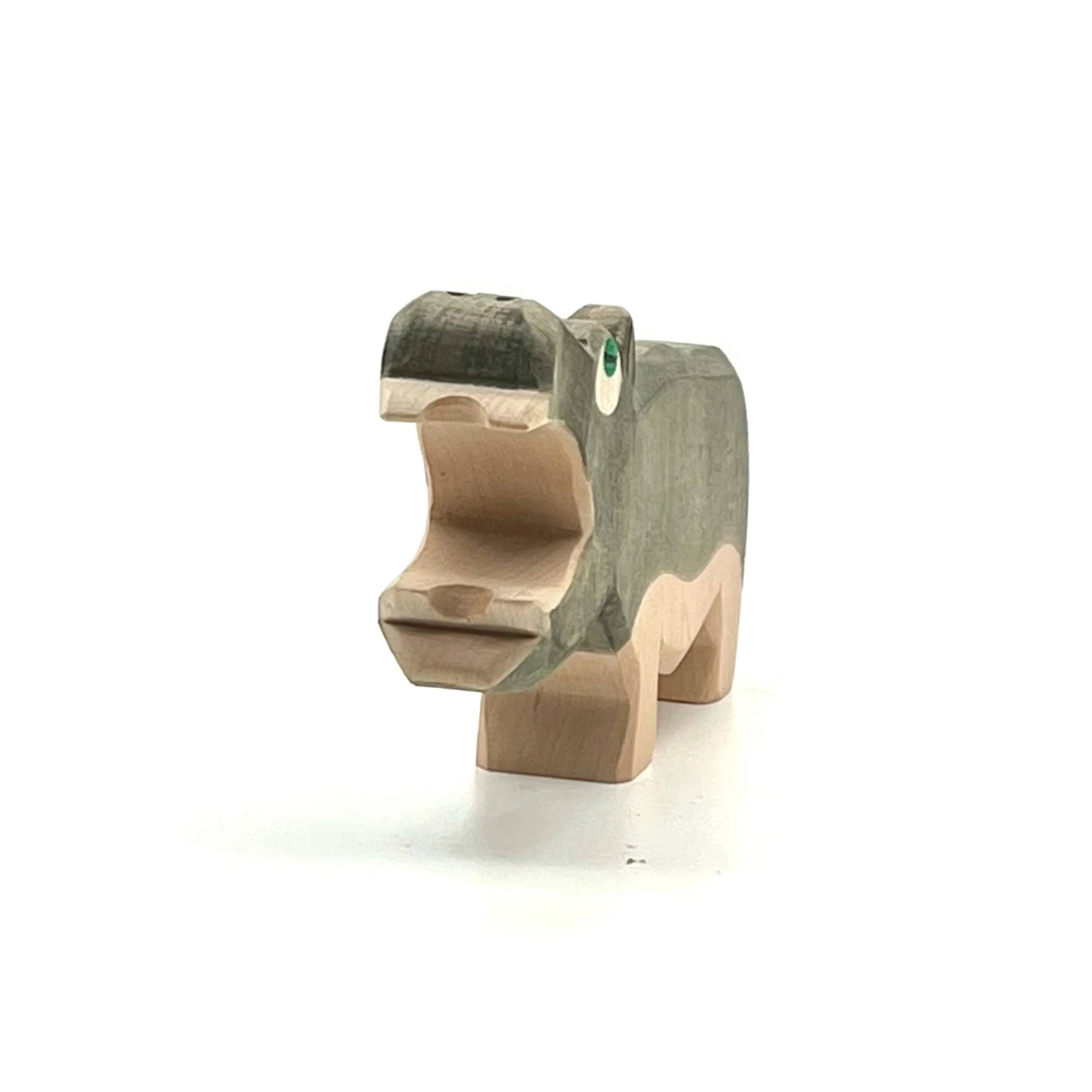 Handcrafted Open Ended Wooden Toy Animal - Hippopotamus Open Mouth - Image 3