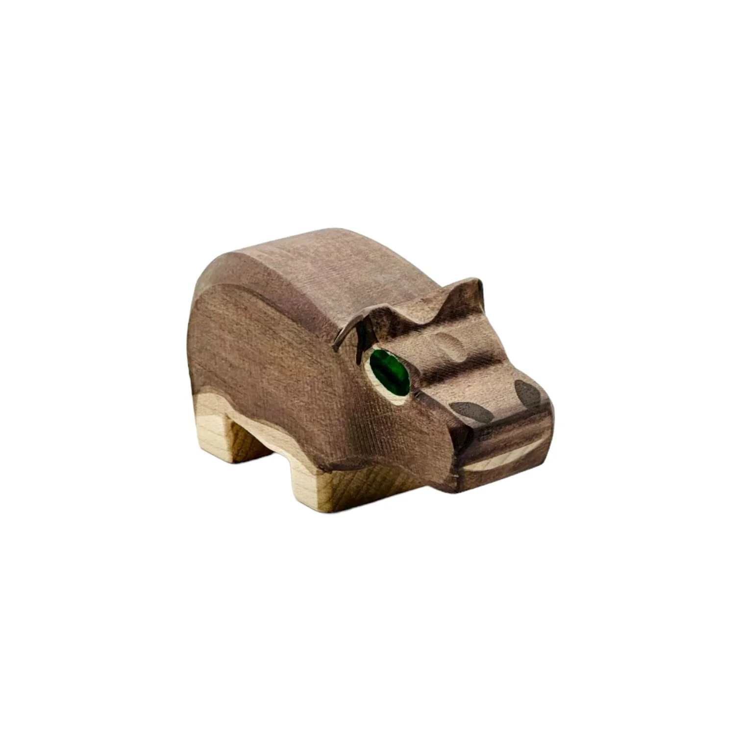 Handcrafted Open Ended Wooden Toy Animal - Hippopotamus Smal - Image 3