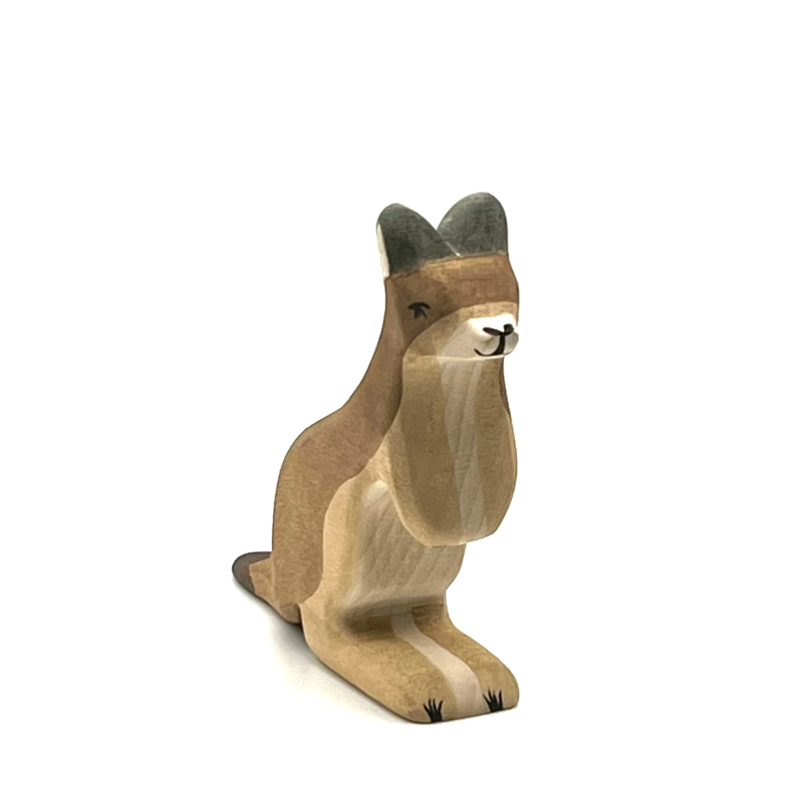 Handcrafted Open Ended Wooden Toy Animal - Kangaroo Father - Image 2