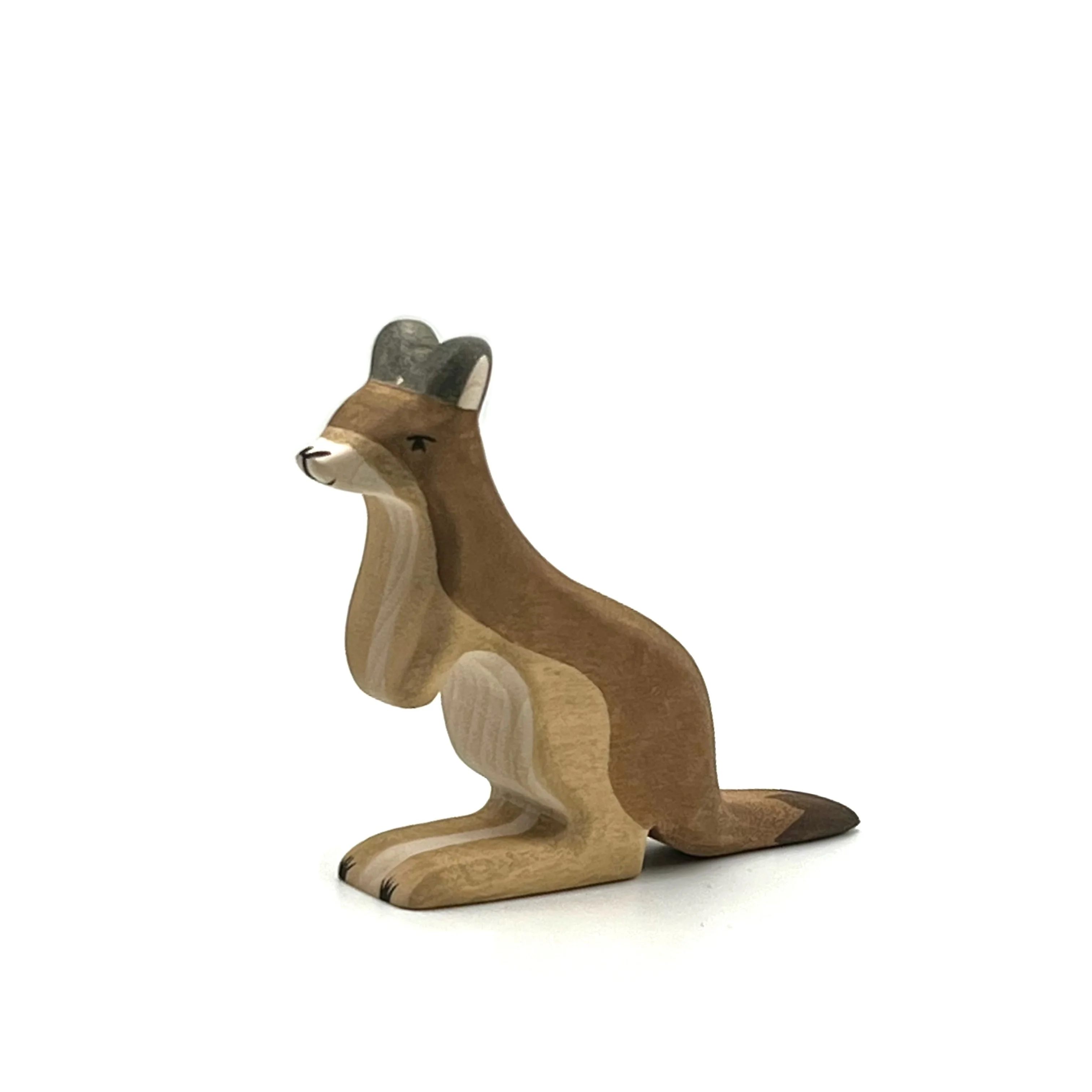 Handcrafted Open Ended Wooden Toy Animal - Kangaroo Father - Image 3