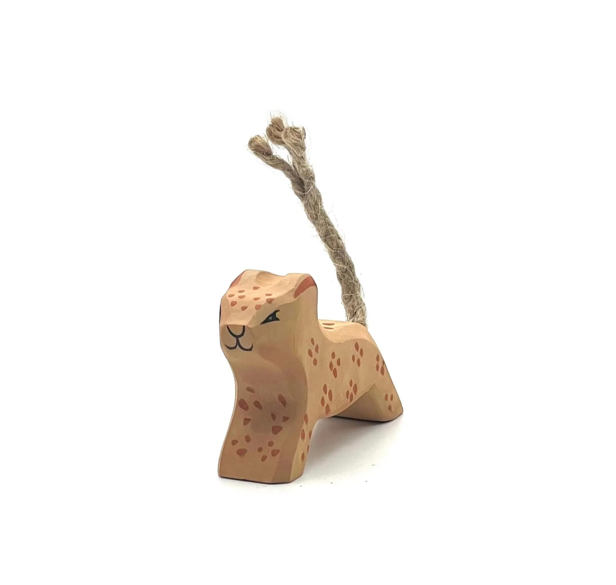 Handcrafted Open Ended Wooden Toy Animal - Leopard Small Running - Image 3