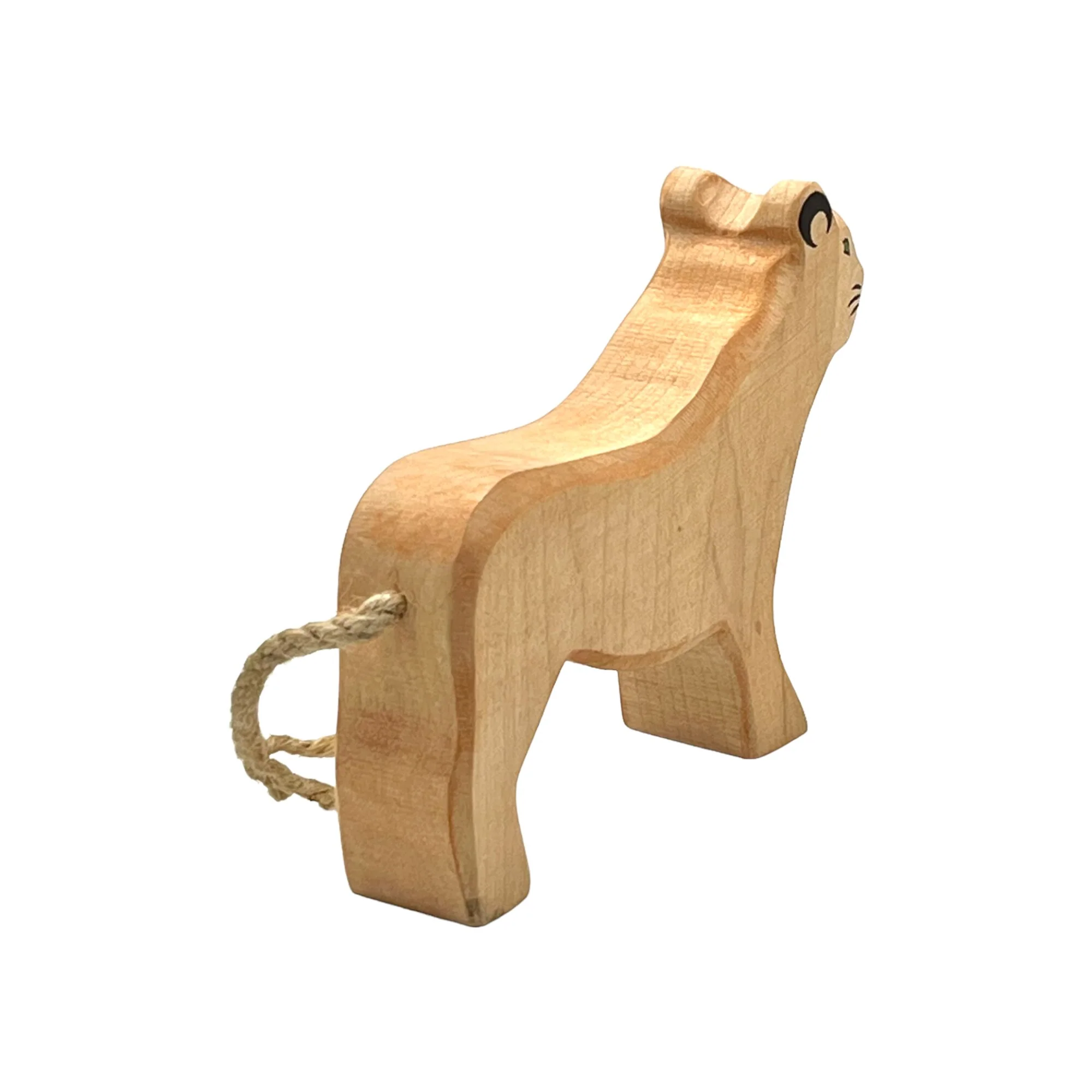 Handcrafted Open Ended Wooden Toy Animal - Lion Female - Image 4
