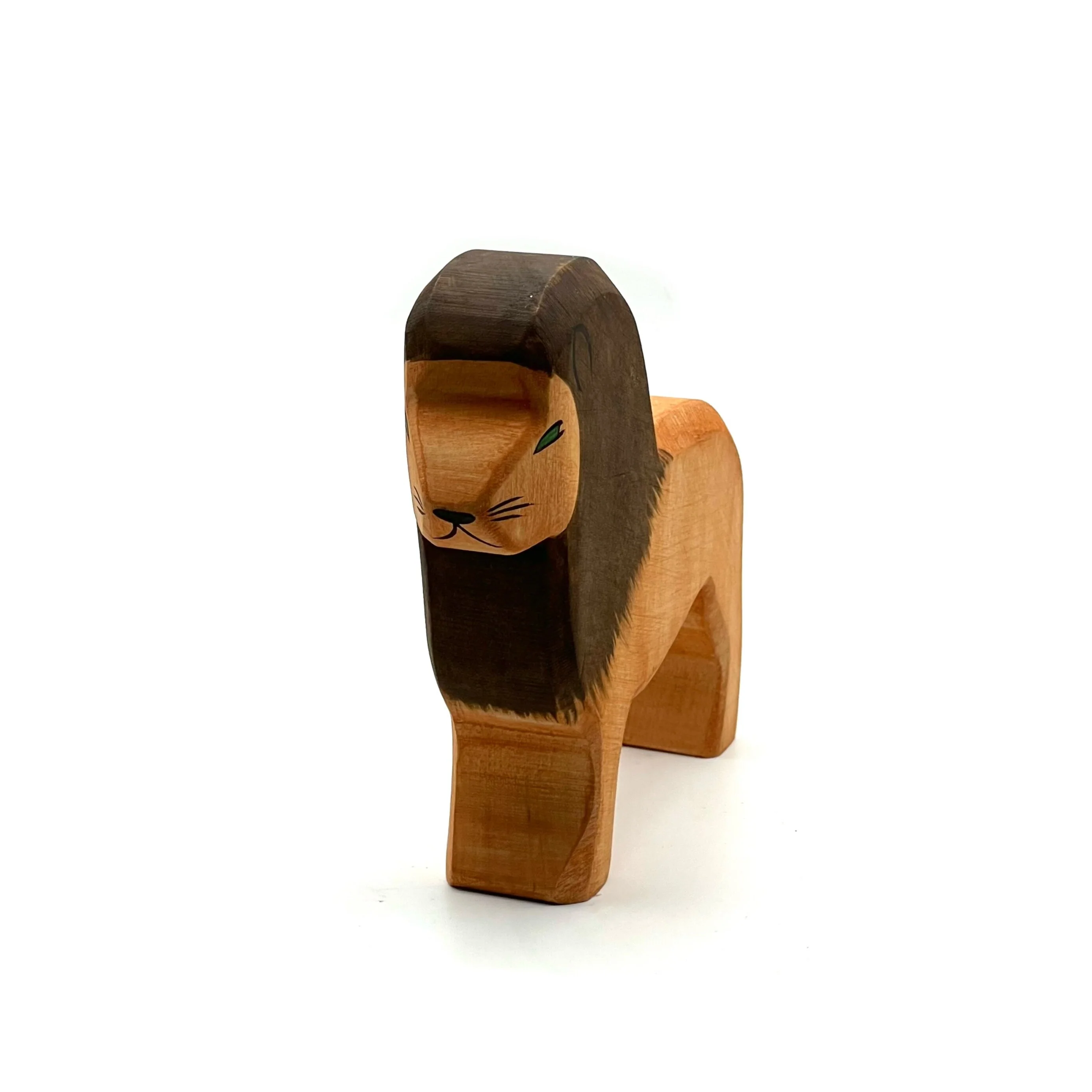Handcrafted Open Ended Wooden Toy Animal - Lion male - Image 3