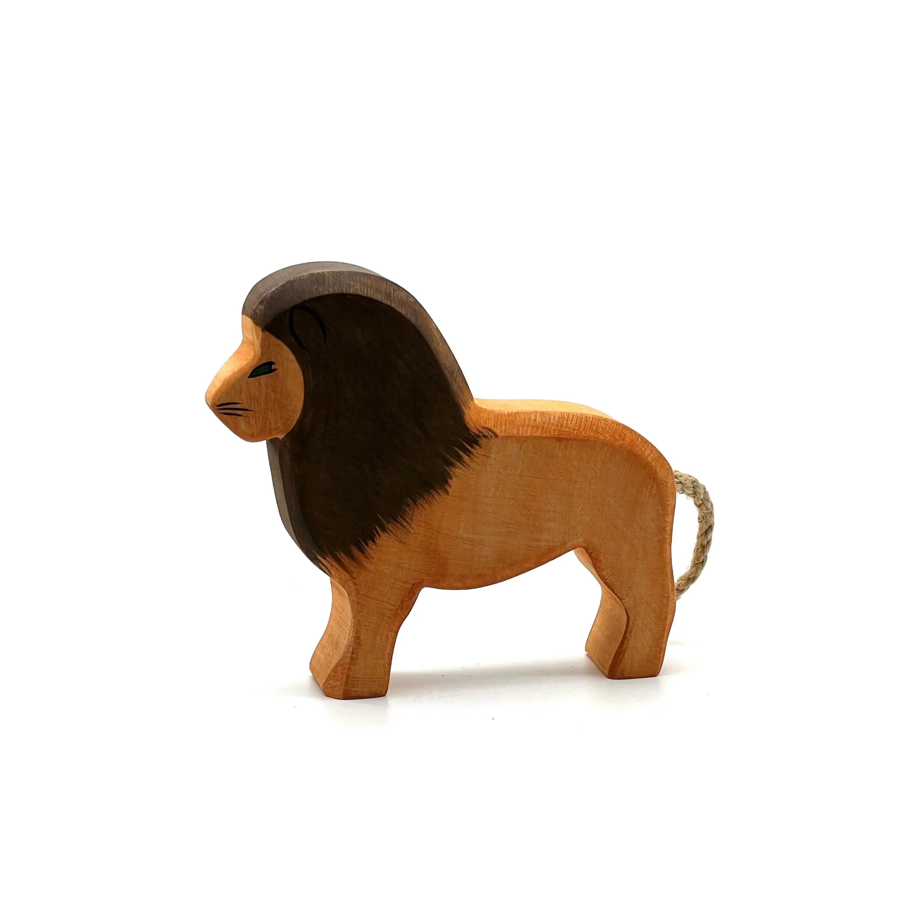 Handcrafted Open Ended Wooden Toy Animal - Lion male - Image 4