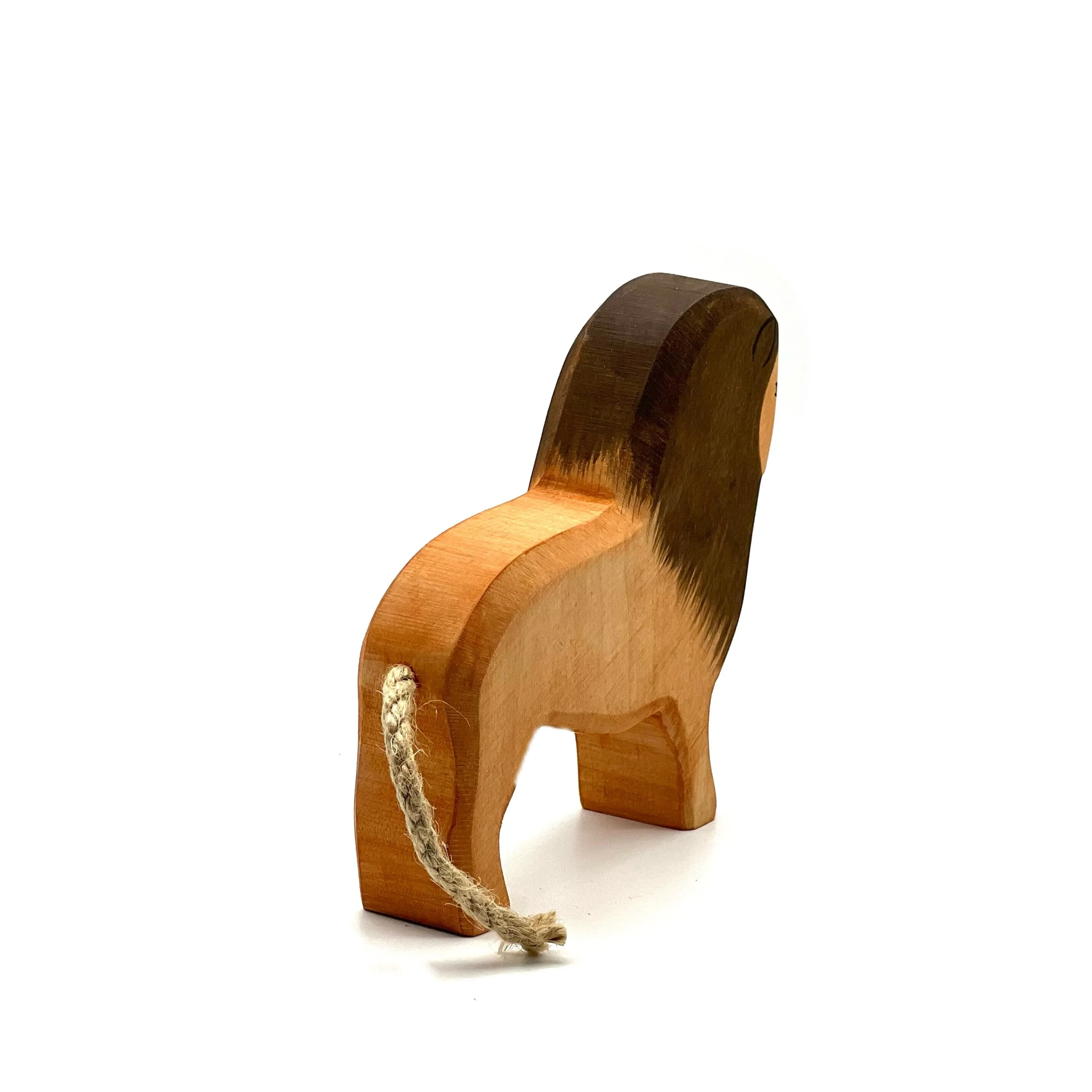 Handcrafted Open Ended Wooden Toy Animal - Lion male - Image 5
