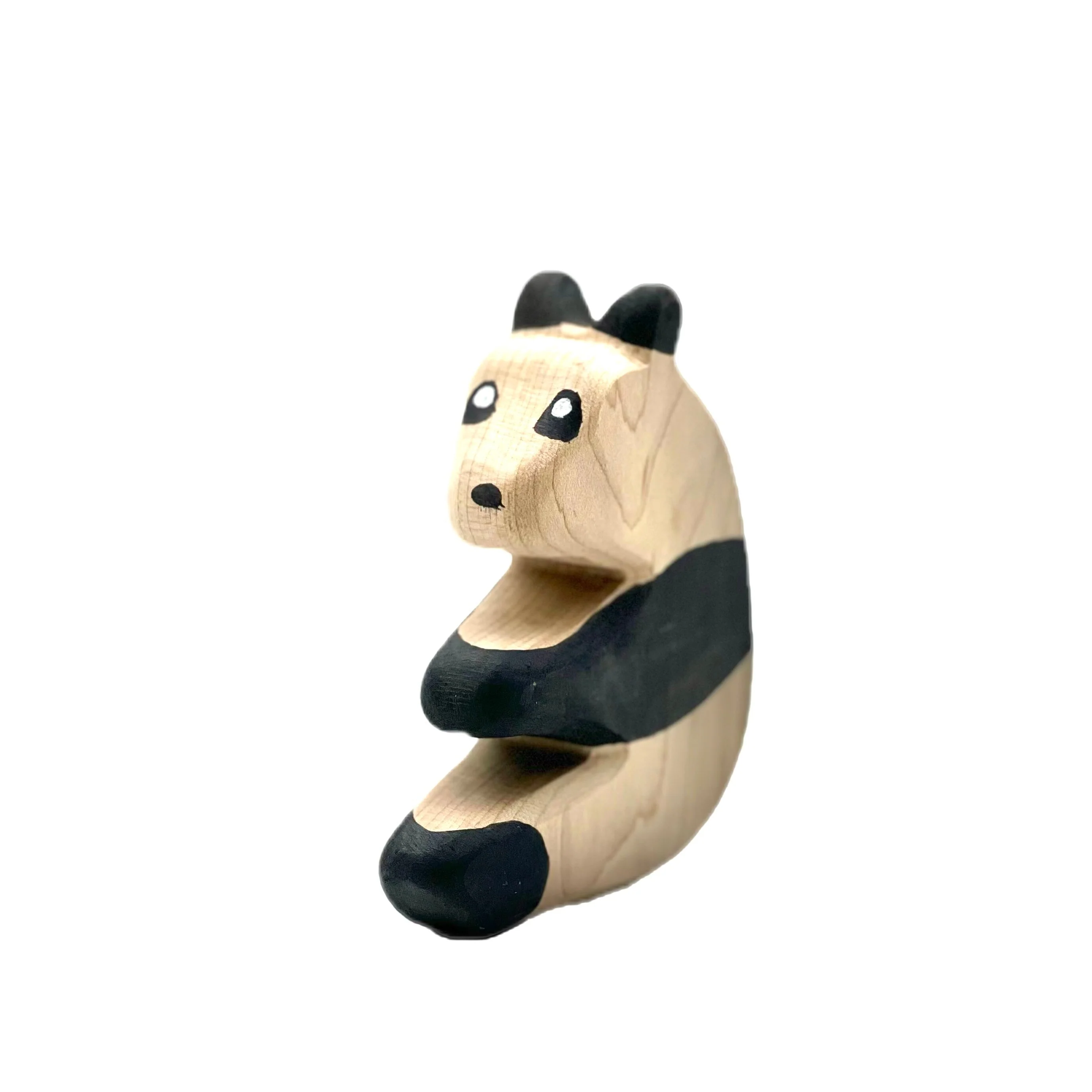 Handcrafted Open Ended Wooden Toy Animal - Panda Sitting - Image 3