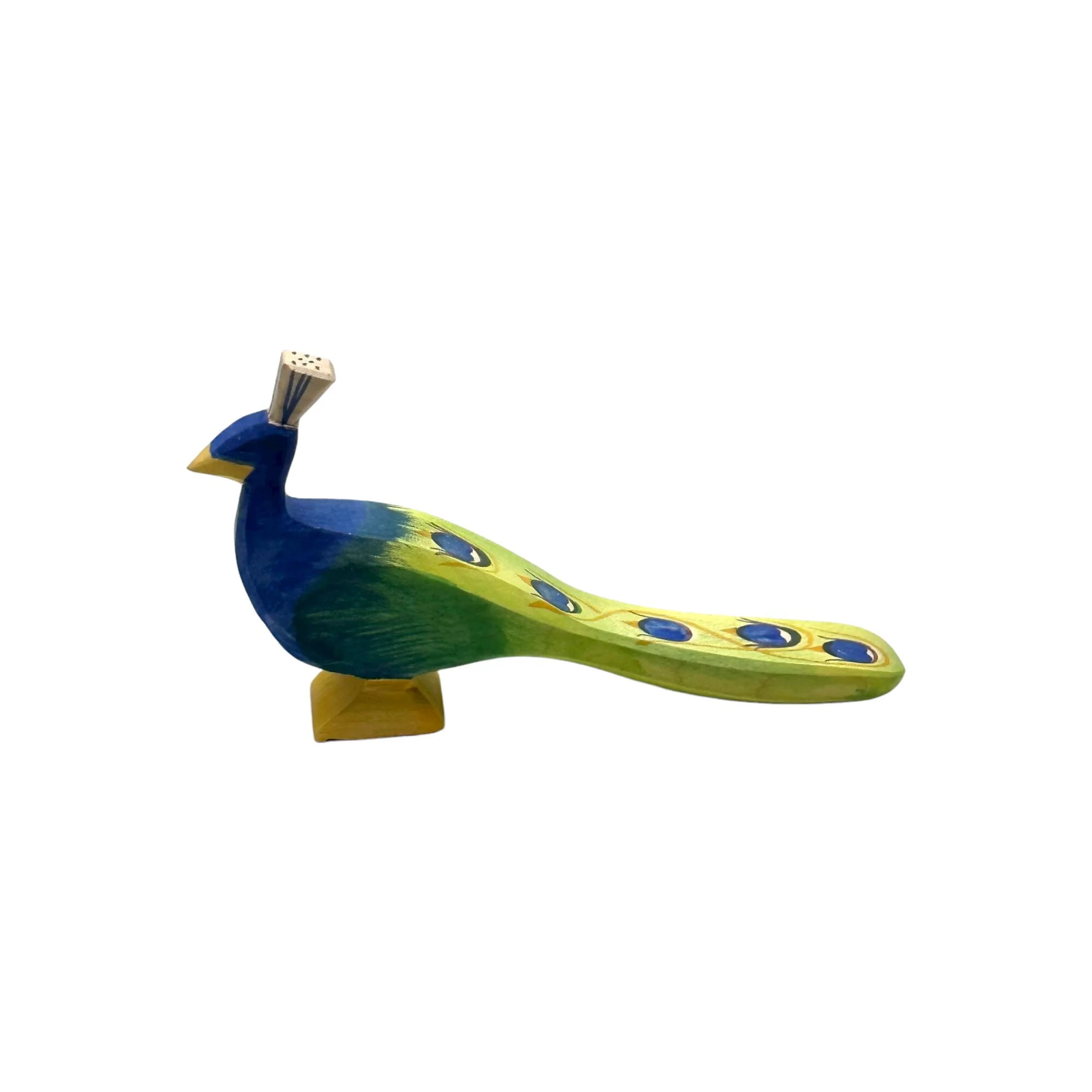 Handcrafted Open Ended Wooden Toy Animal - Peacock - Image 3