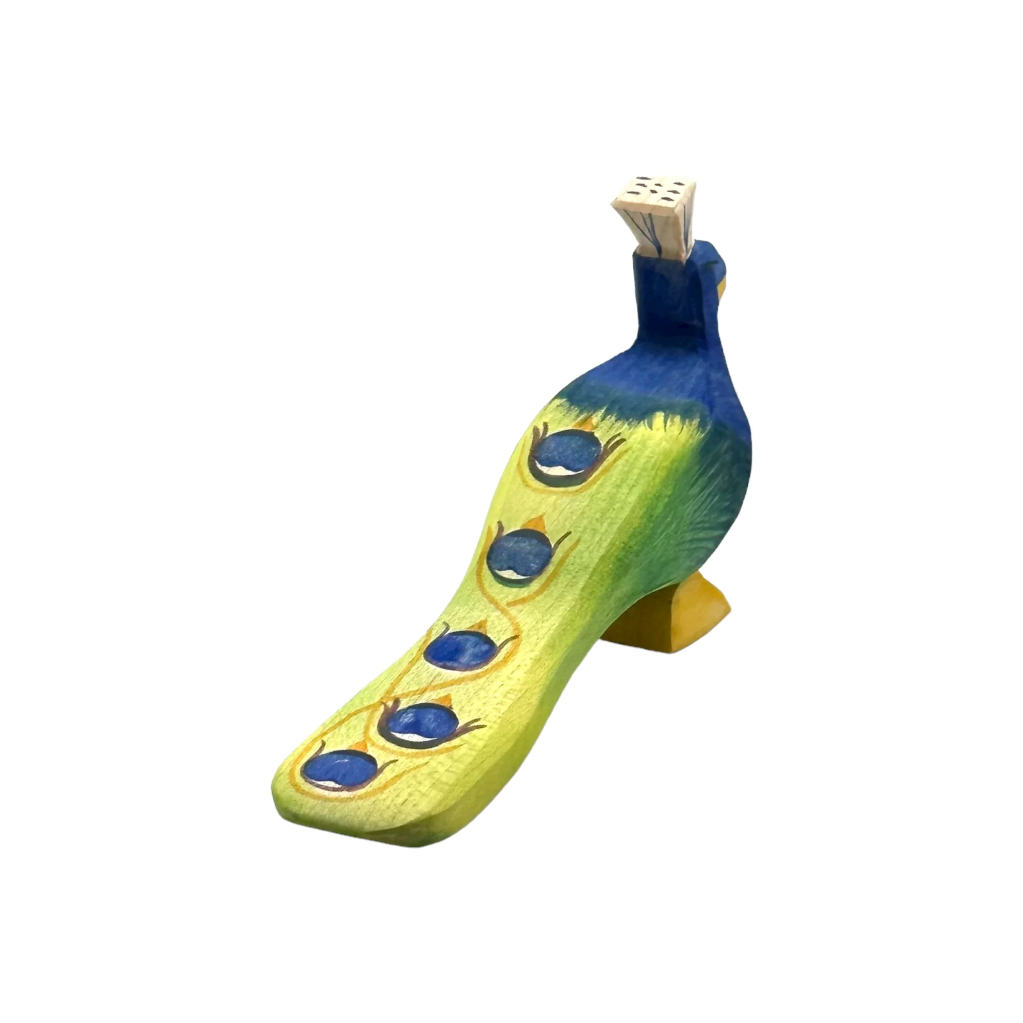 Handcrafted Open Ended Wooden Toy Animal - Peacock - Image 4
