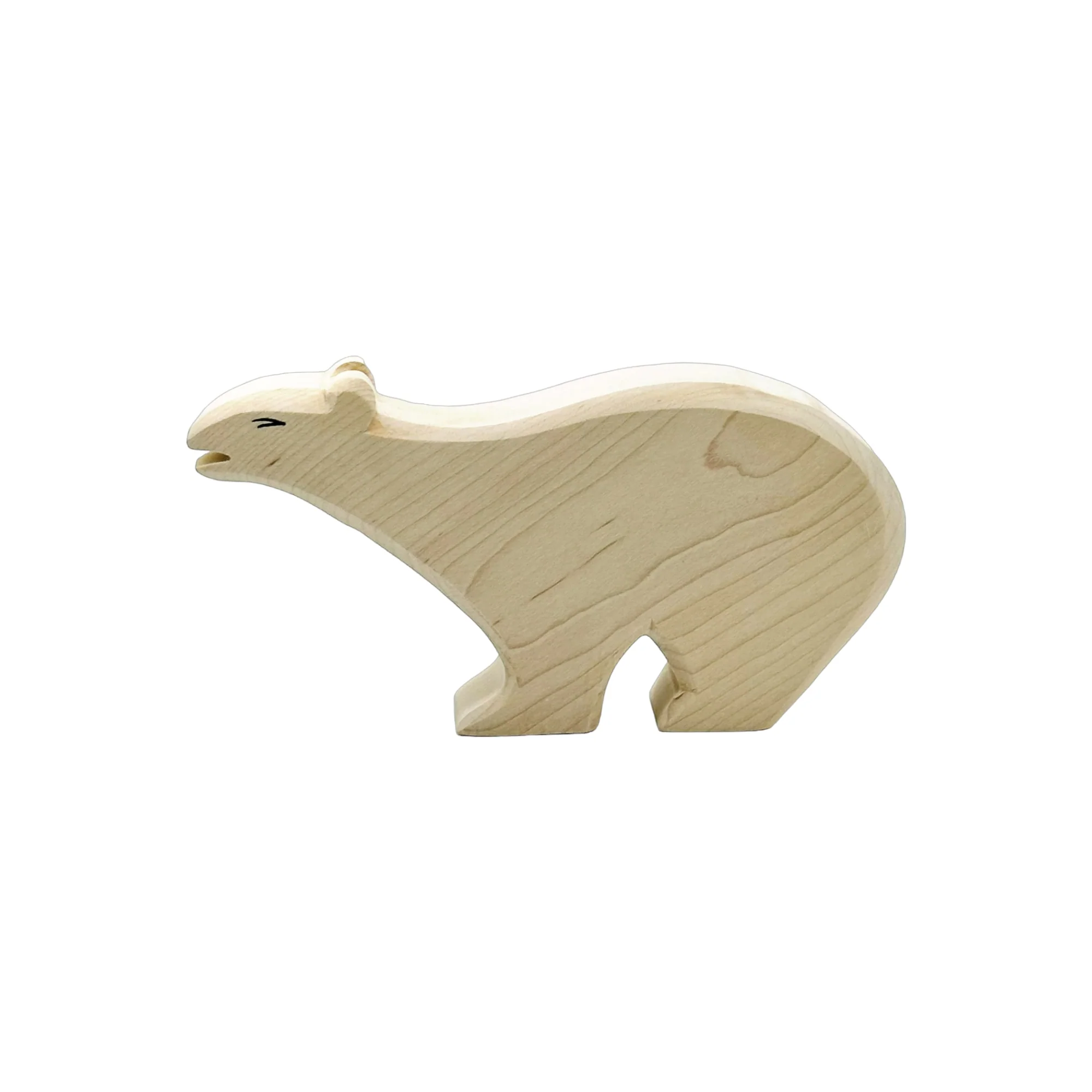 Handcrafted Open Ended Wooden Toy Animal - Polar Bear - Image 2