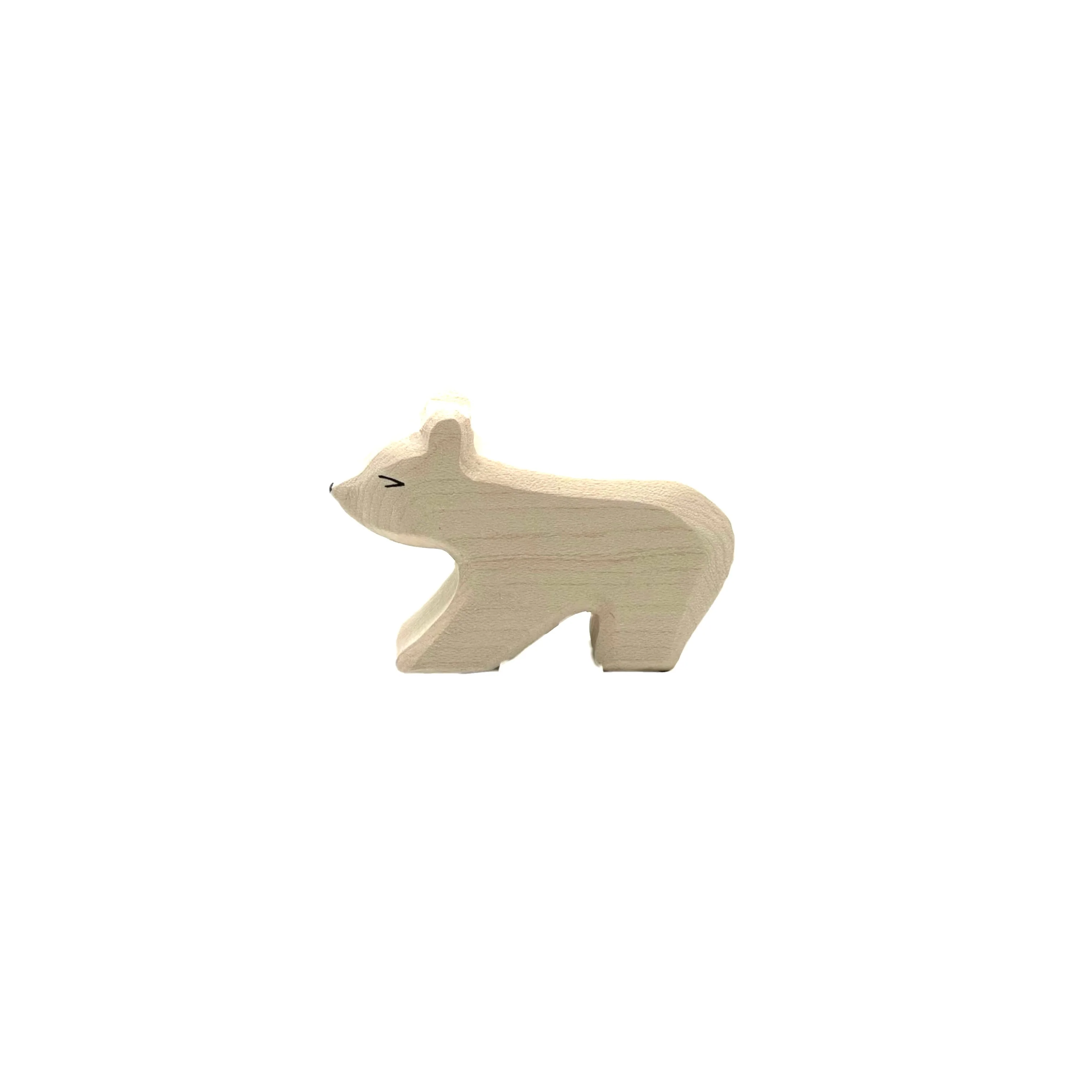 Handcrafted Open Ended Wooden Toy Animal - Polar Bear small