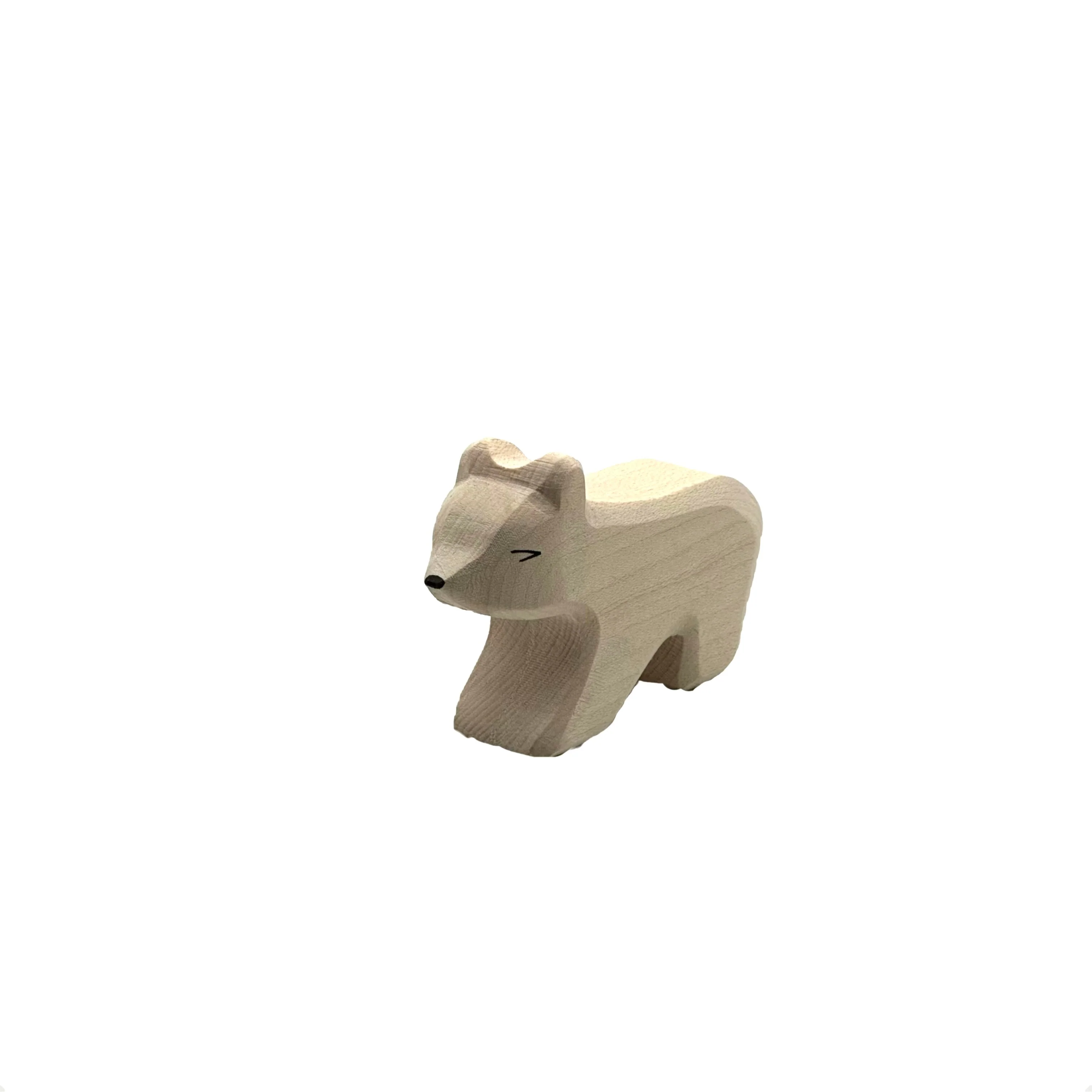 Handcrafted Open Ended Wooden Toy Animal - Polar Bear small - Image 2