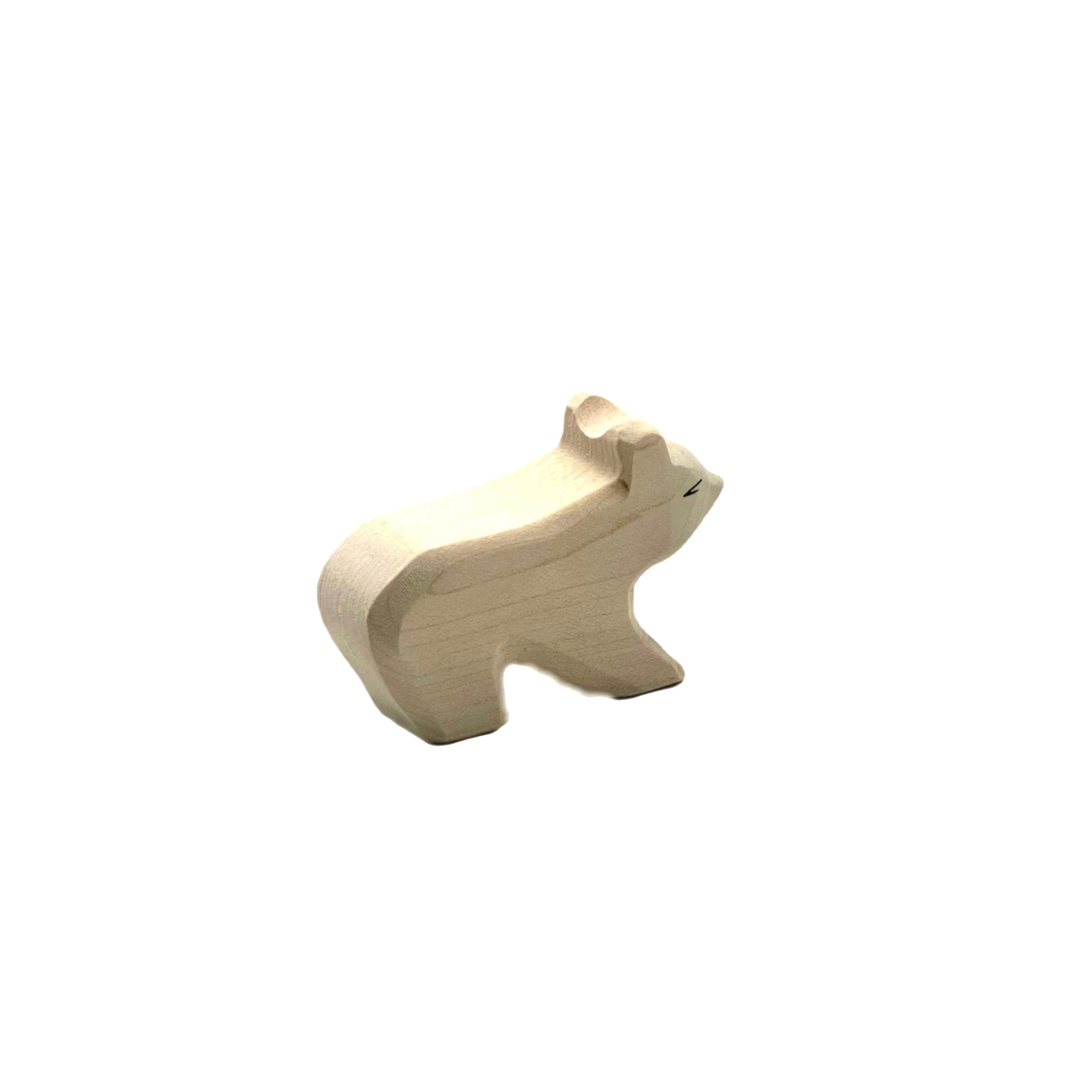 Handcrafted Open Ended Wooden Toy Animal - Polar Bear small - Image 4