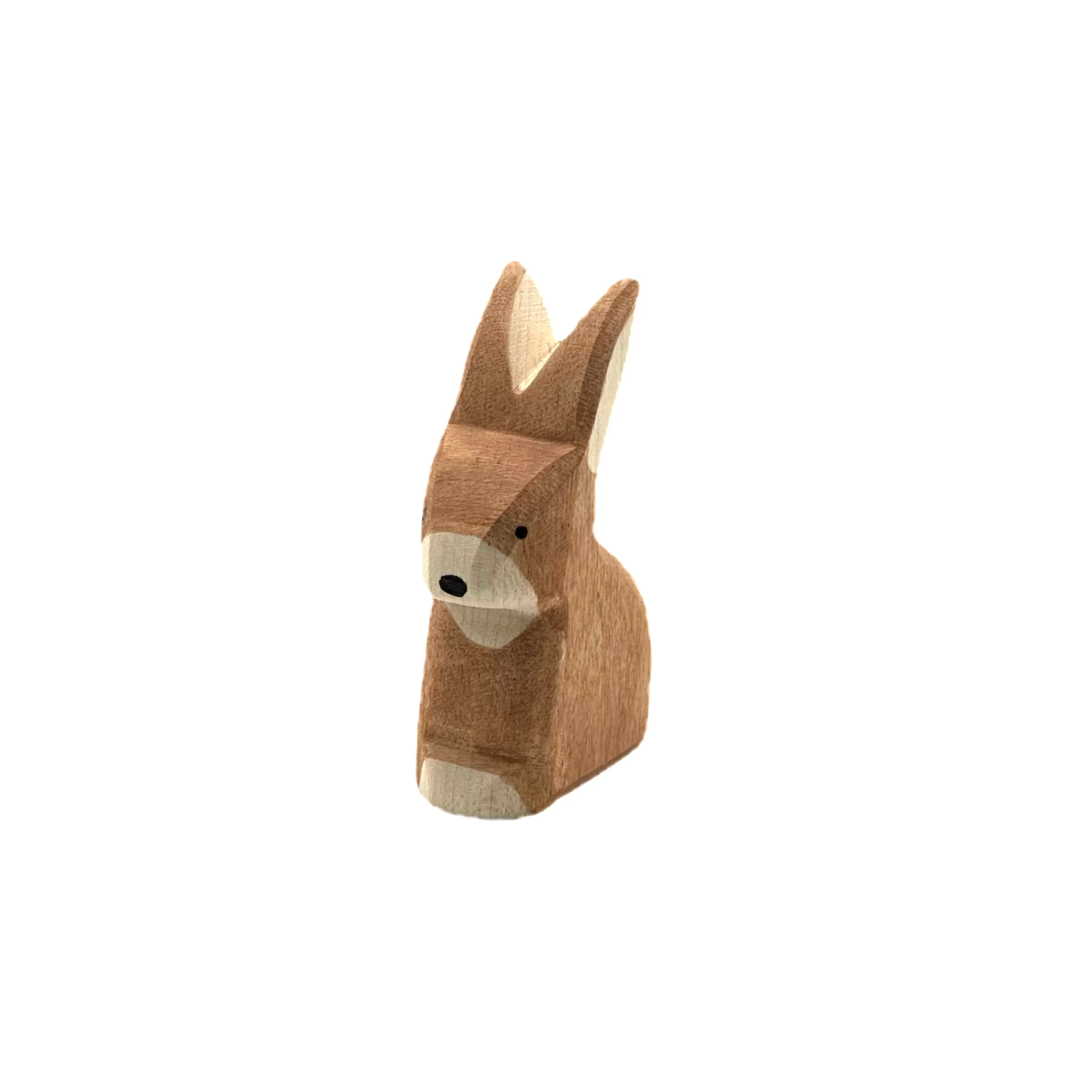 Handcrafted Open Ended Wooden Toy Animal - Rabbit brown sitting I - Image 2