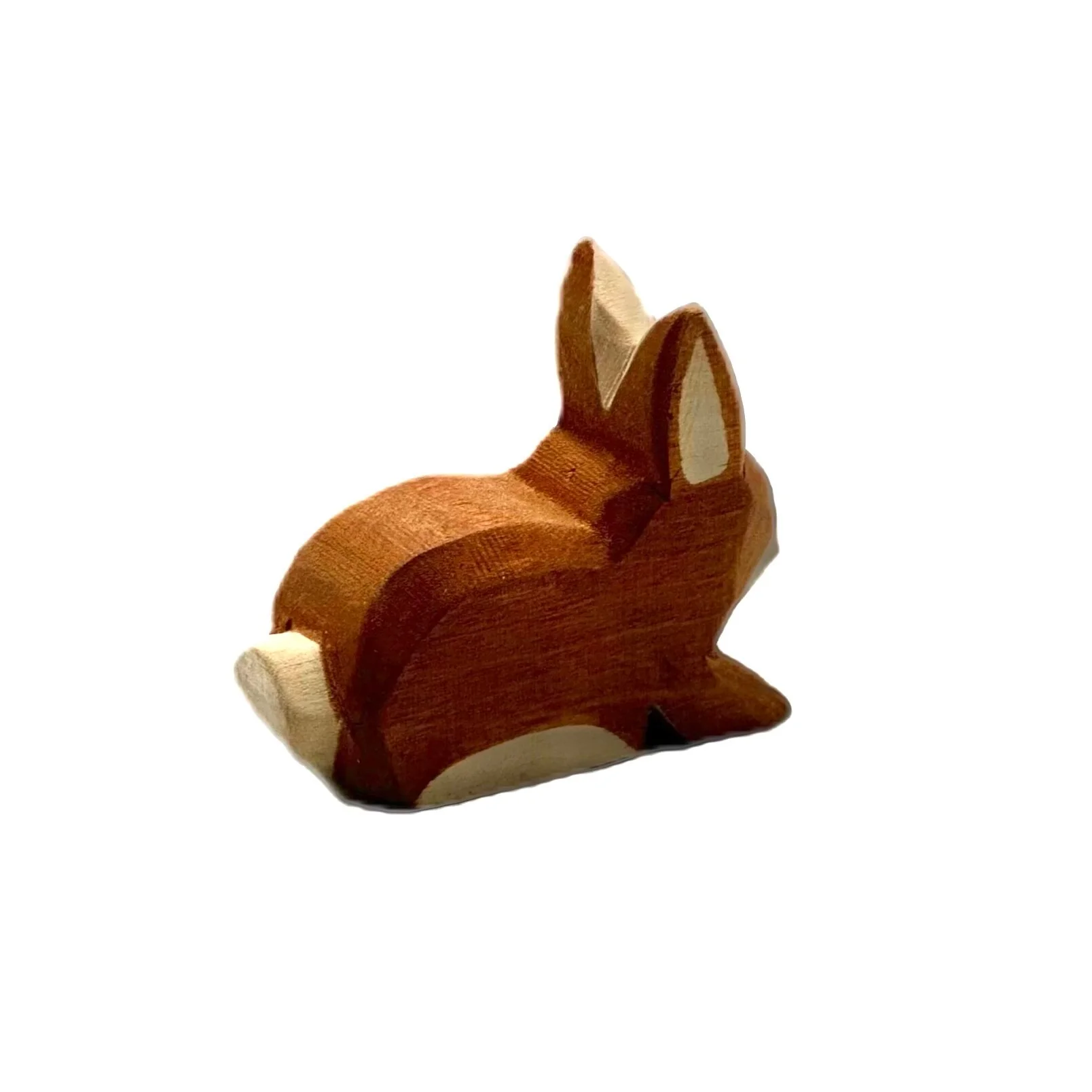 Handcrafted Open Ended Wooden Toy Animal - Rabbit brown sitting II - Image 3