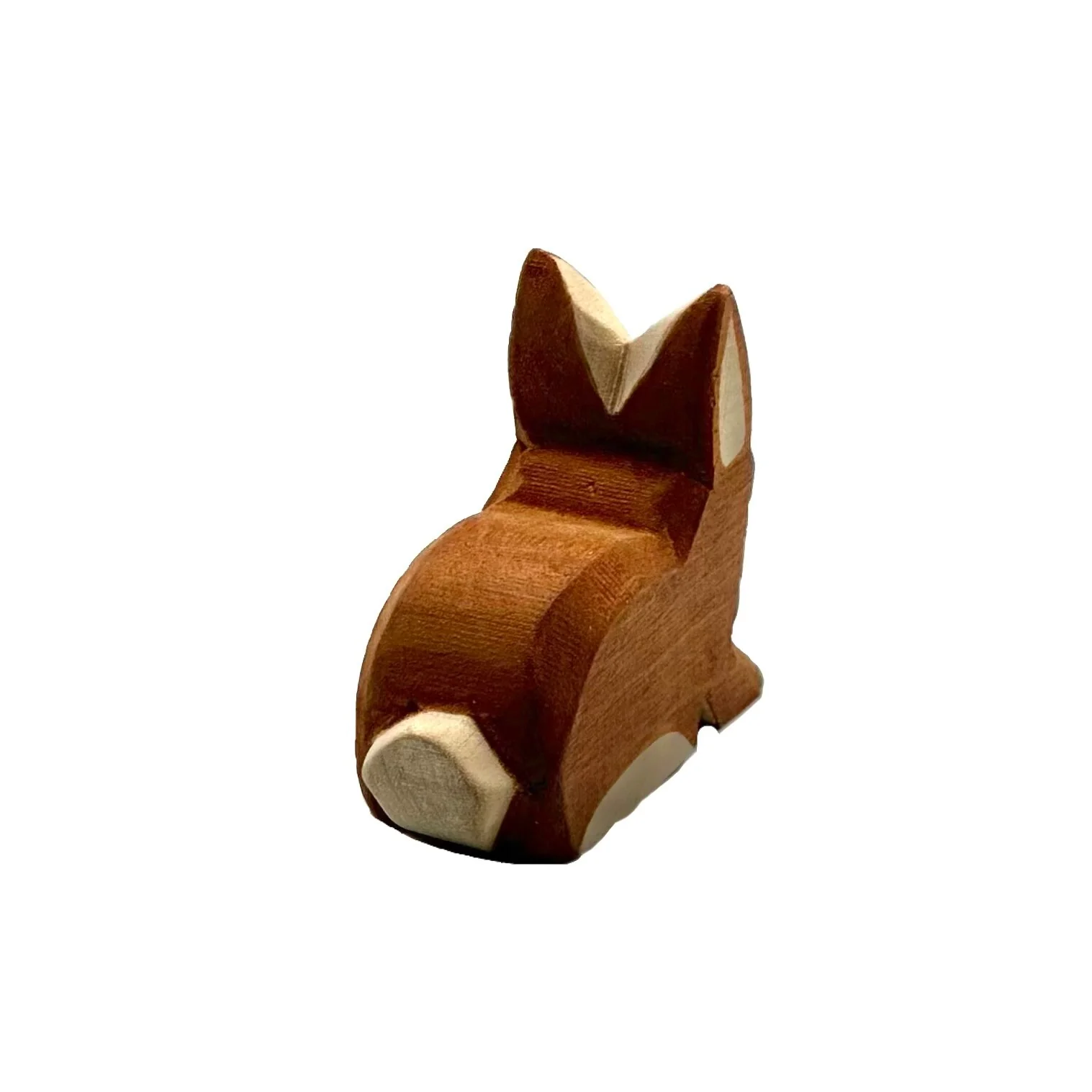 Handcrafted Open Ended Wooden Toy Animal - Rabbit brown sitting II - Image 4