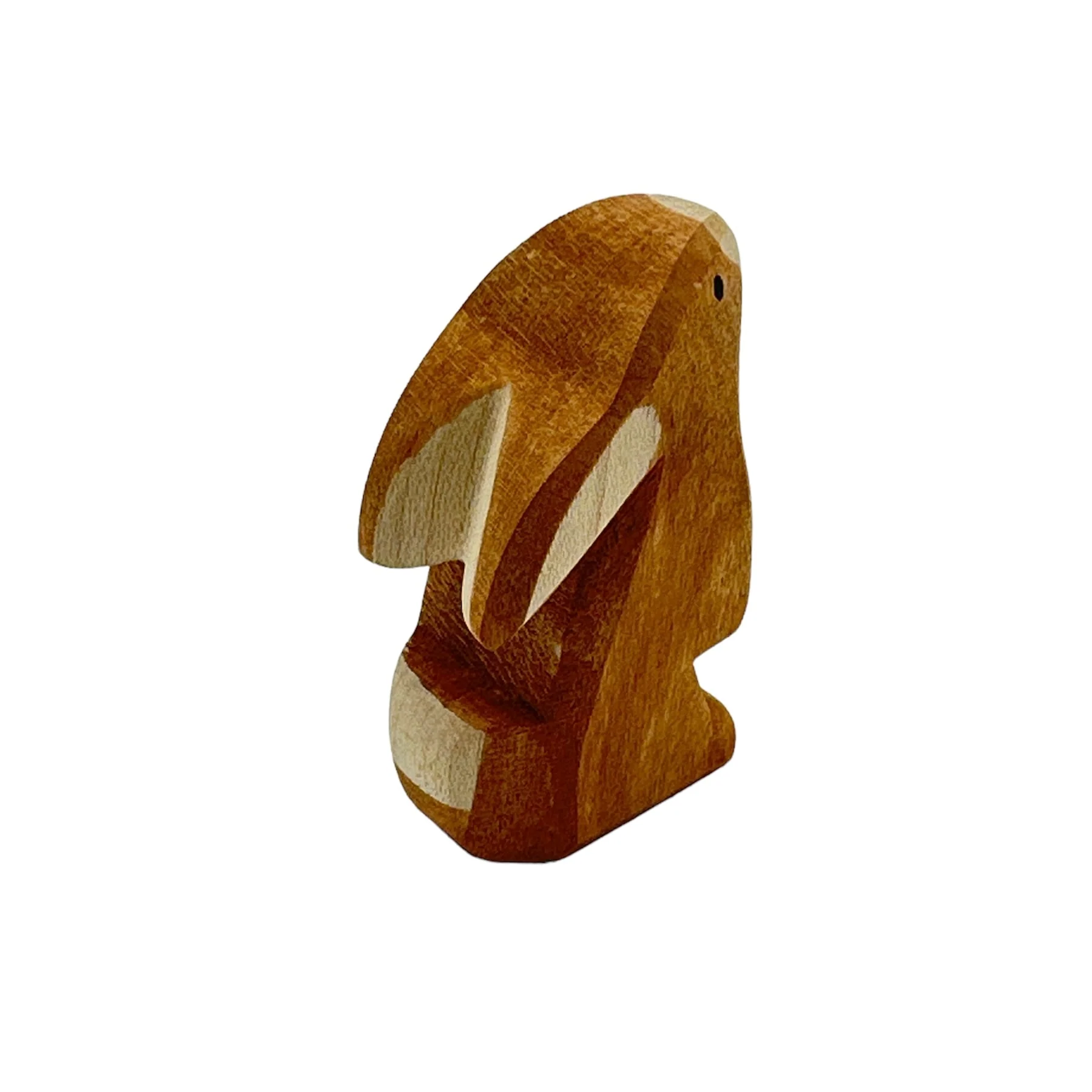 Handcrafted Open Ended Wooden Toy Animal - Rabbit ears low - Image 3