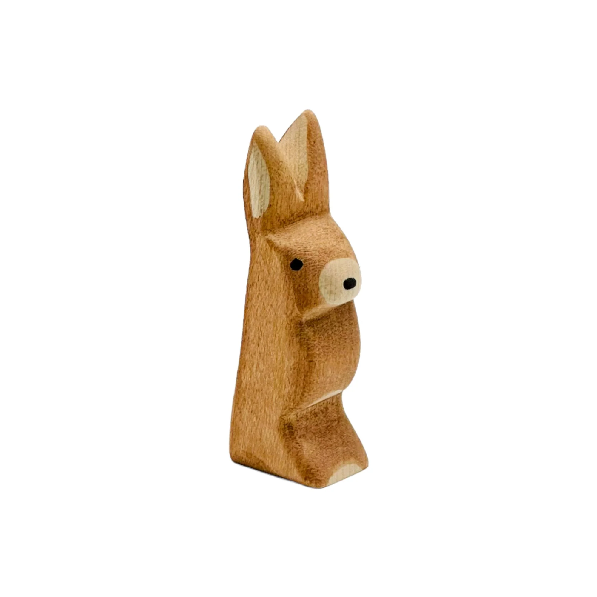Handcrafted Open Ended Wooden Toy Animal - Rabbit ears up - Image 3