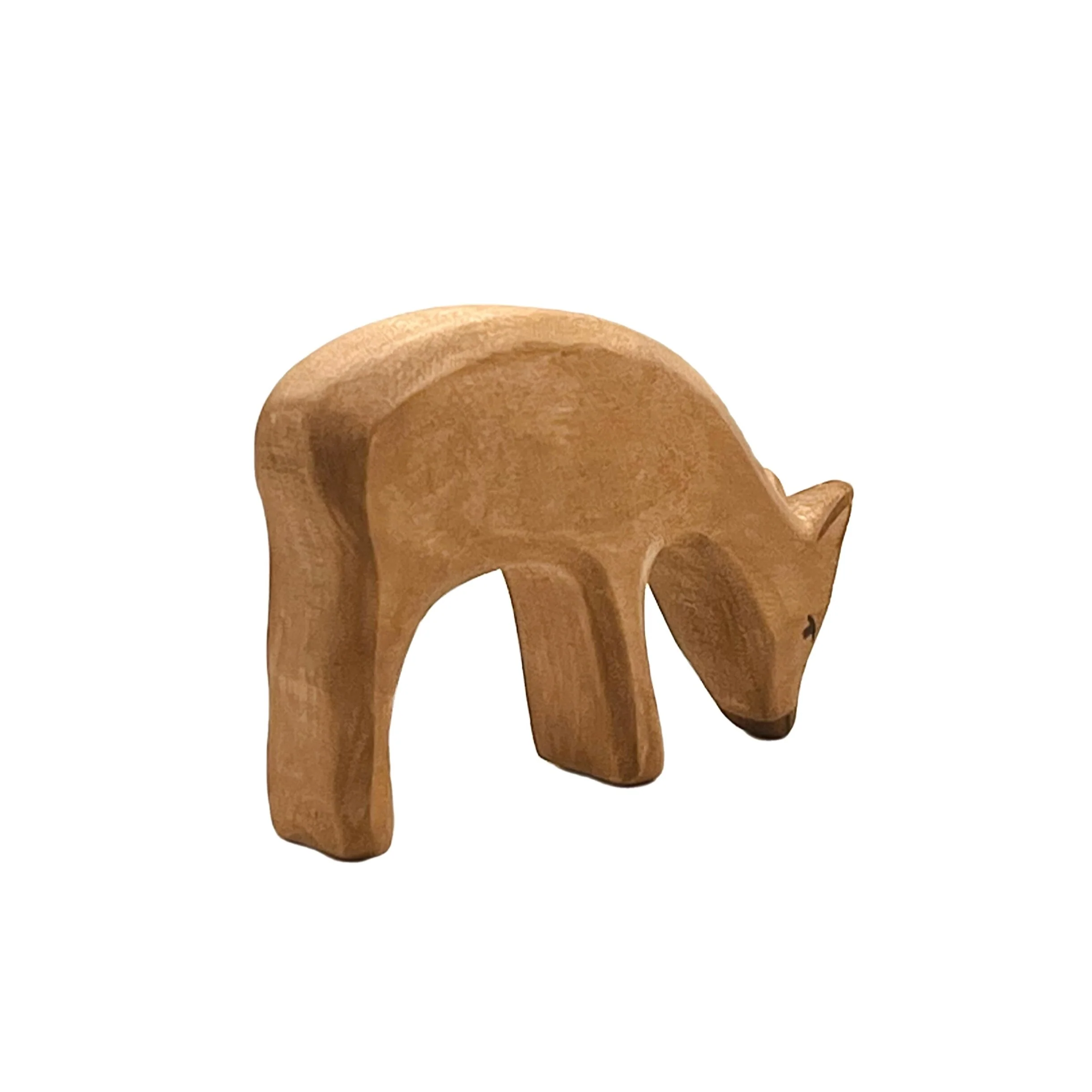 Handcrafted Open Ended Wooden Toy Animal - Red Deer eating - Image 4