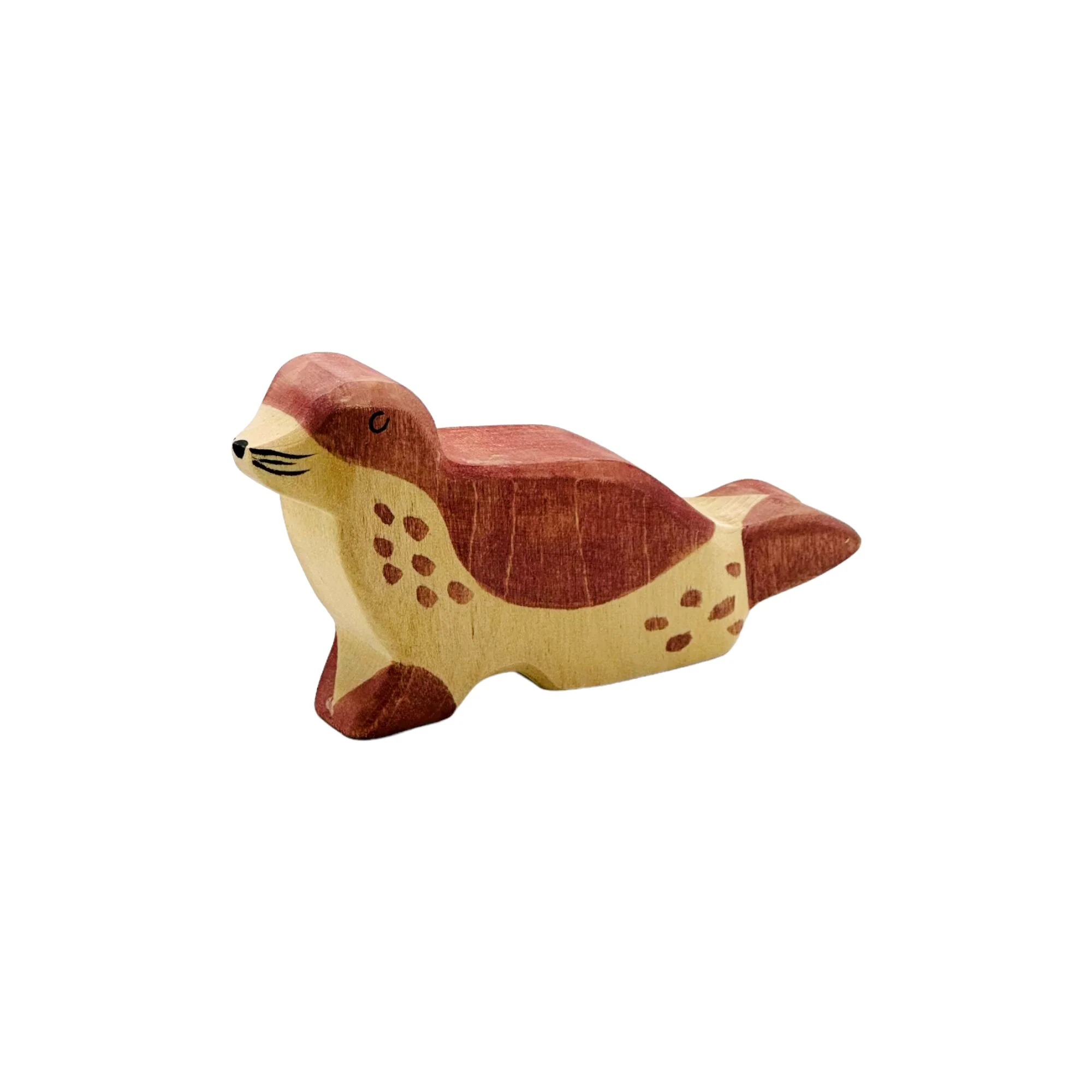Handcrafted Open Ended Wooden Toy Animal - Sea Lion Head Low - Image 3