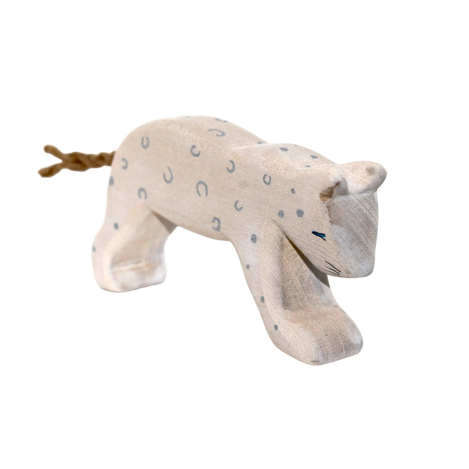 Handcrafted Open Ended Wooden Toy Animal - Snow Leopard - Image 2