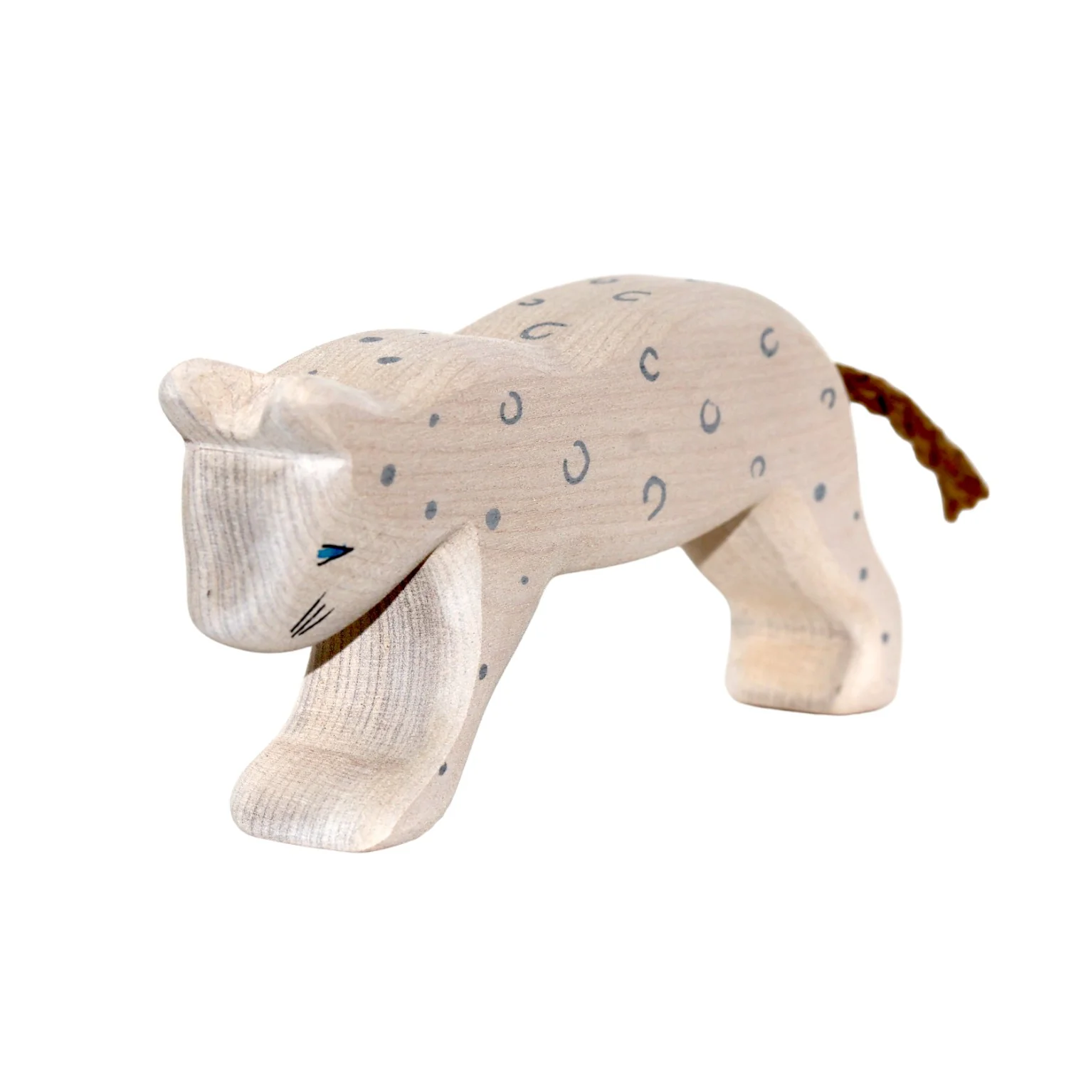 Handcrafted Open Ended Wooden Toy Animal - Snow Leopard - Image 3