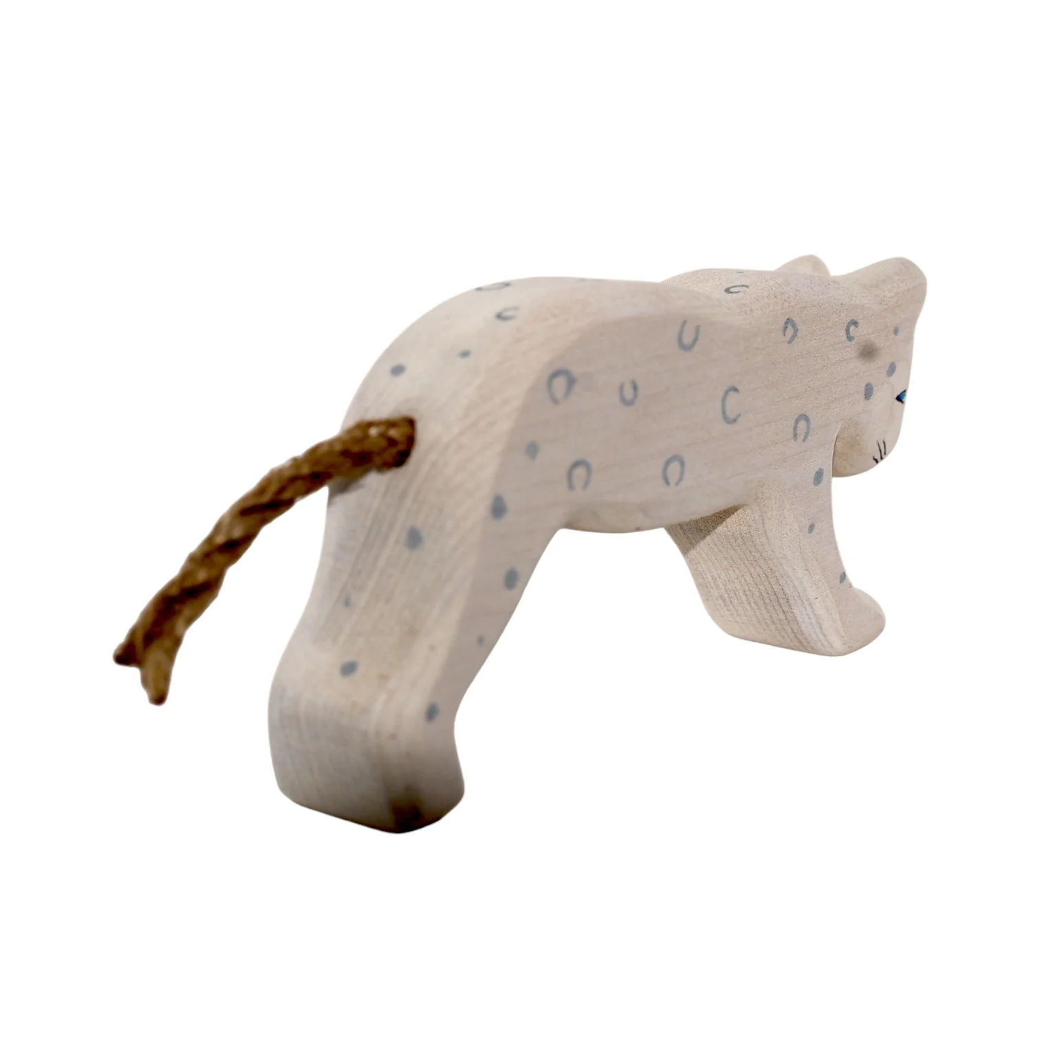 Handcrafted Open Ended Wooden Toy Animal - Snow Leopard - Image 4