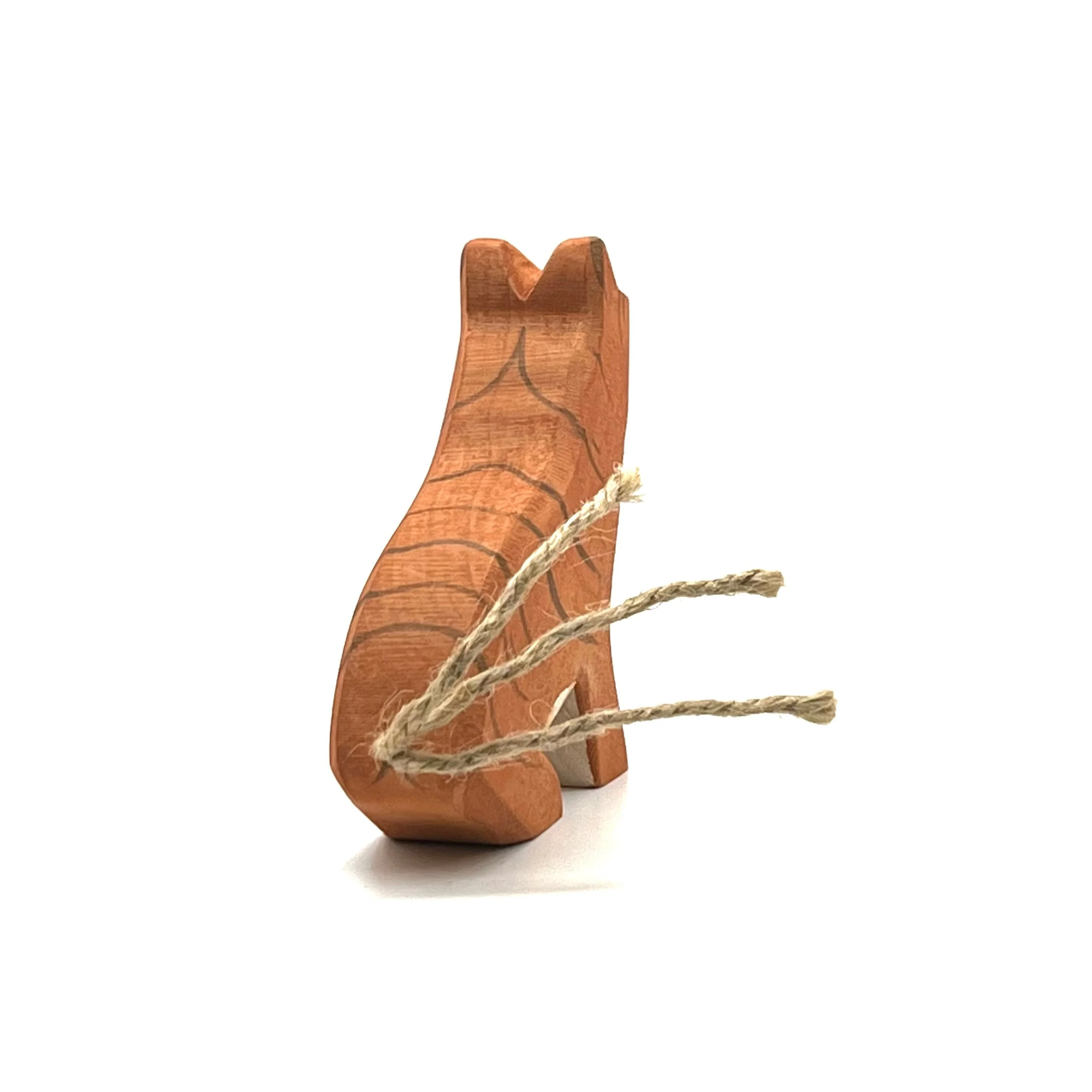 Handcrafted Open Ended Wooden Toy Animal - Tiger sitting - Image 4
