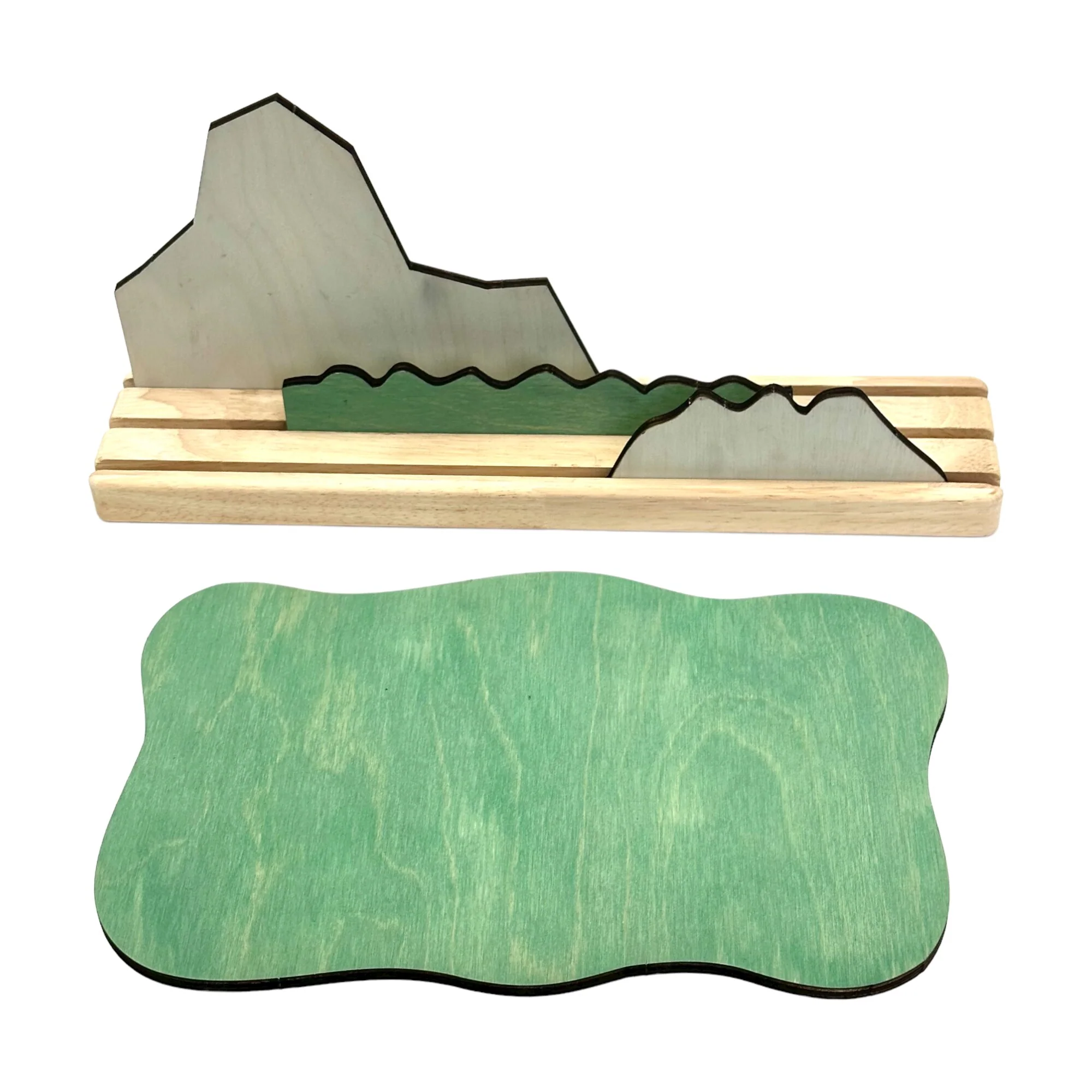 Handcrafted Open Ended Wooden Toy Background Board Story Scene Set - Arctic - Image 2