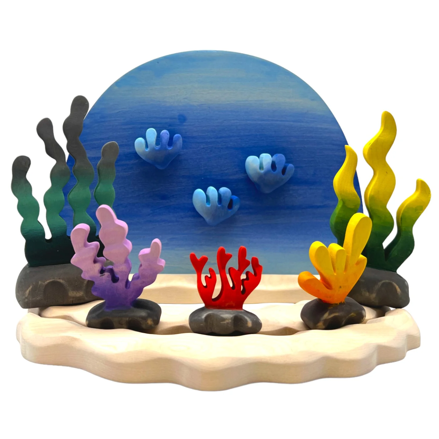 Handcrafted Open Ended Wooden Toy Background Board Story Scene Set - Deep of the Ocean - Image 3