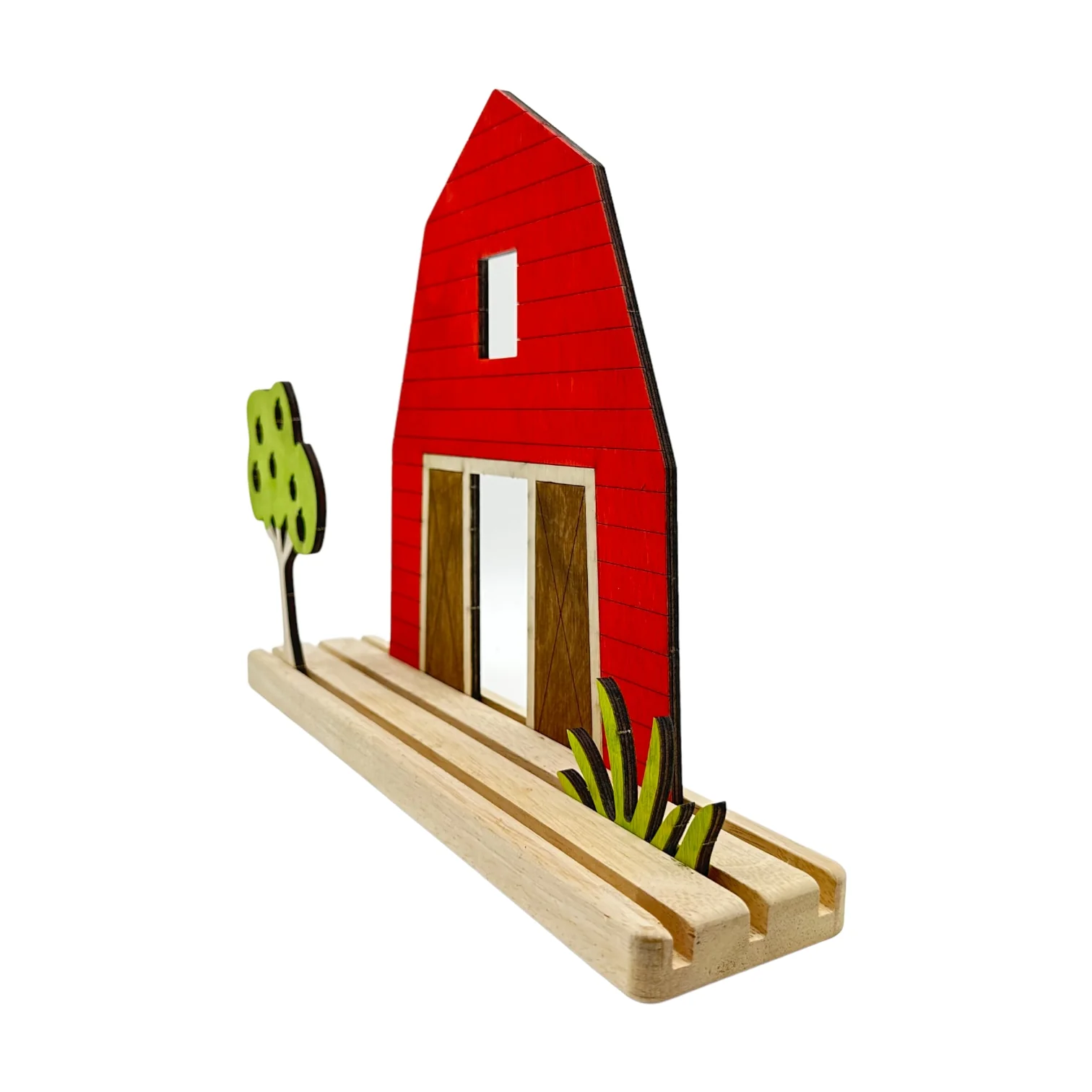 Handcrafted Open Ended Wooden Toy Background Board Story Scene Set - Farm/Barn - Image 3