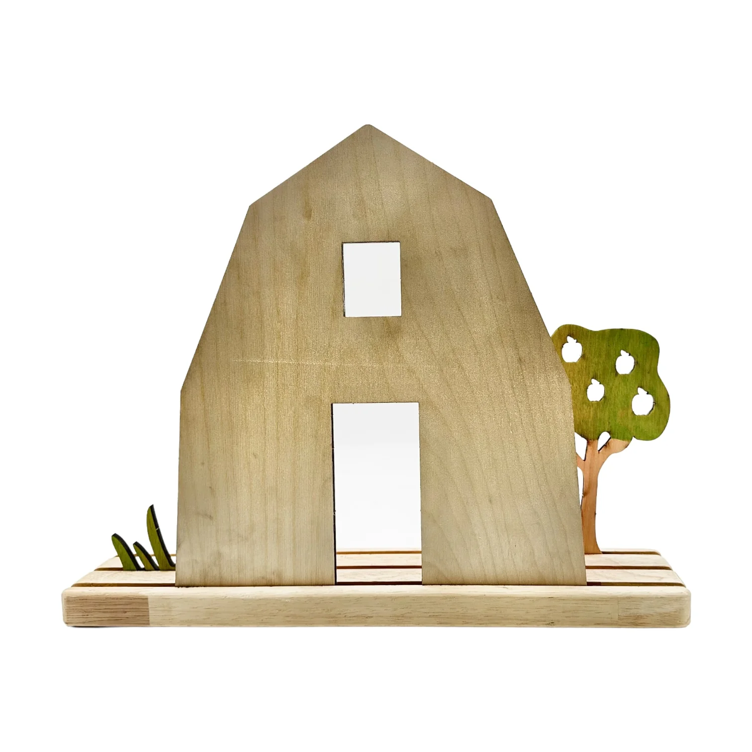 Handcrafted Open Ended Wooden Toy Background Board Story Scene Set - Farm/Barn - Image 4