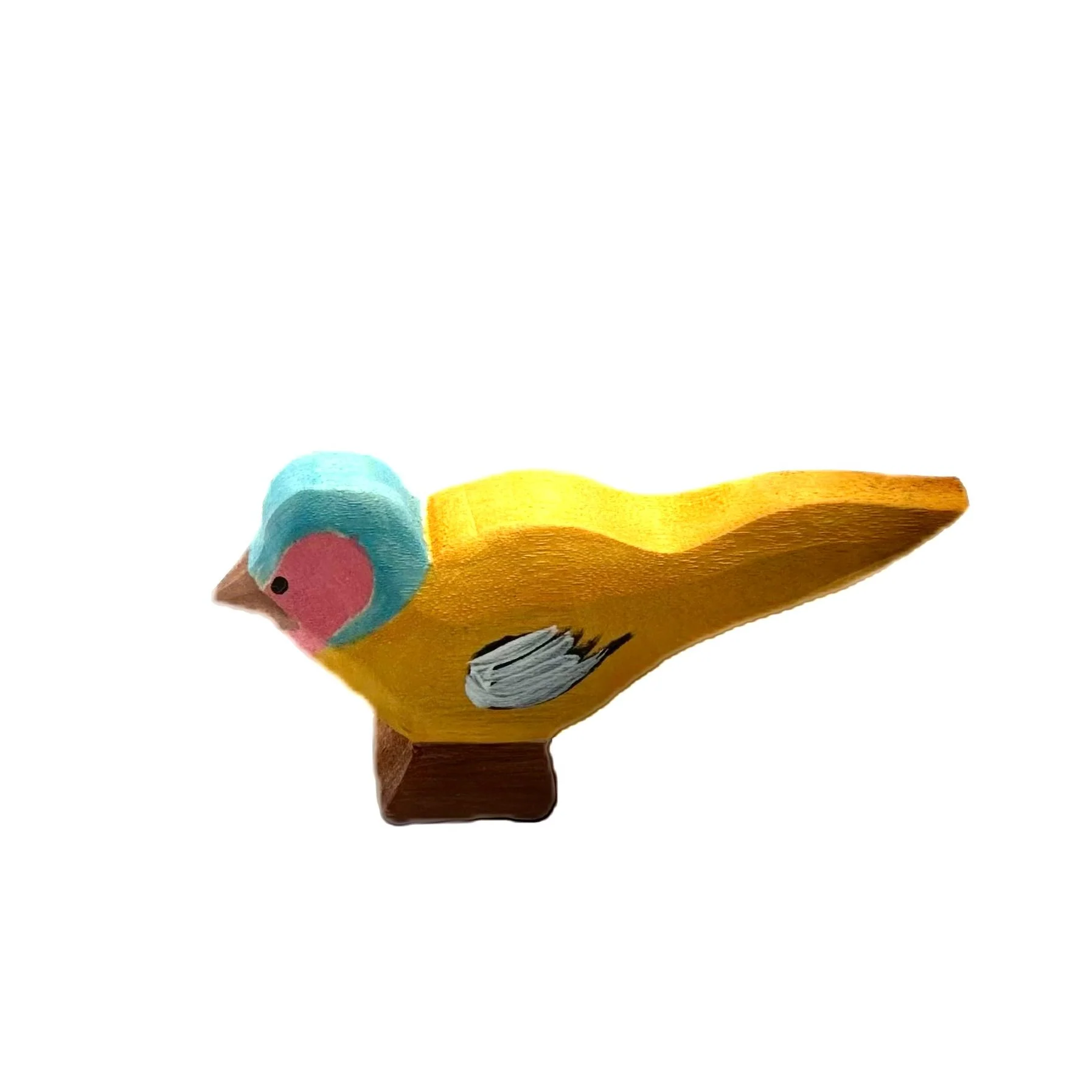 Handcrafted Open Ended Wooden Toy Bird - Chaffinch A