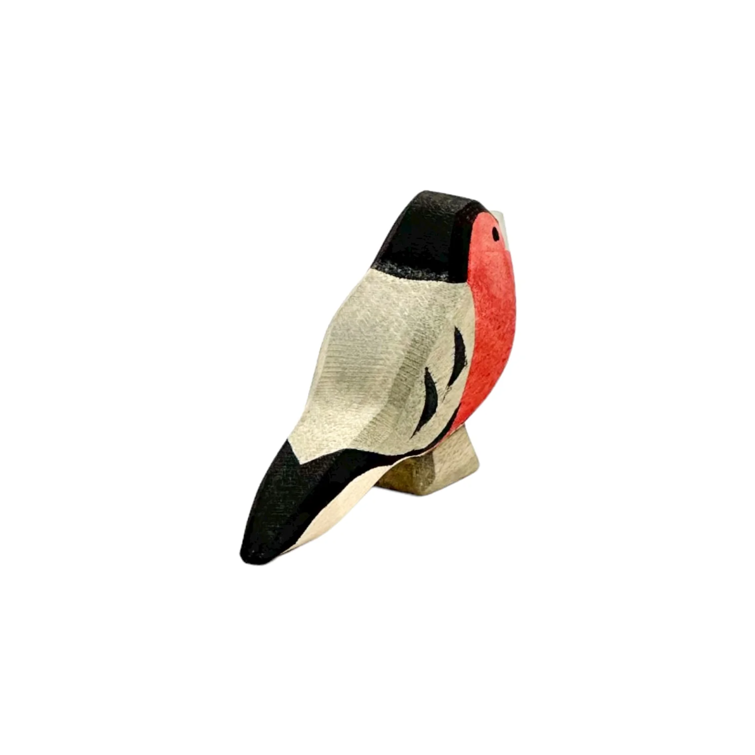 Handcrafted Open Ended Wooden Toy Bird - Bullfinch - Image 3