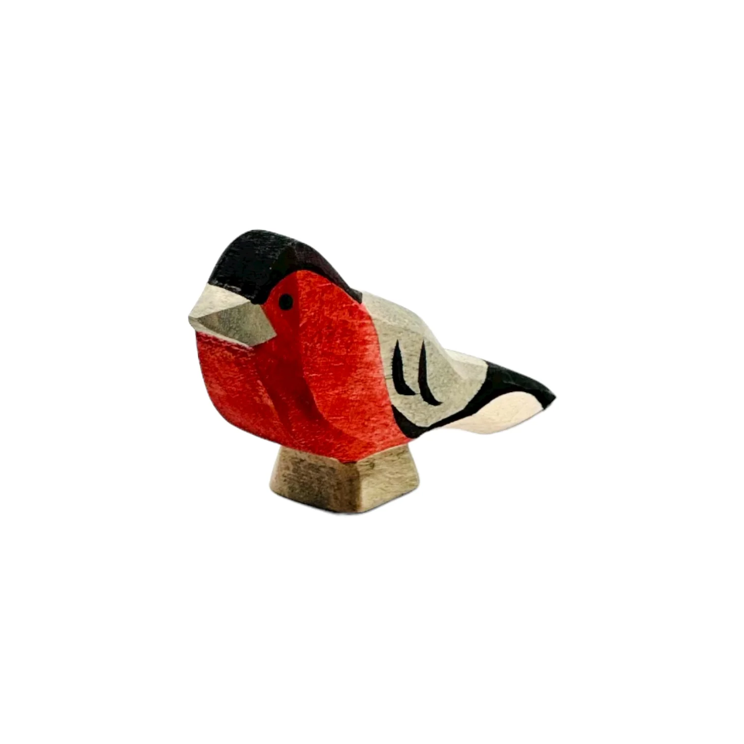 Handcrafted Open Ended Wooden Toy Bird - Bullfinch - Image 4