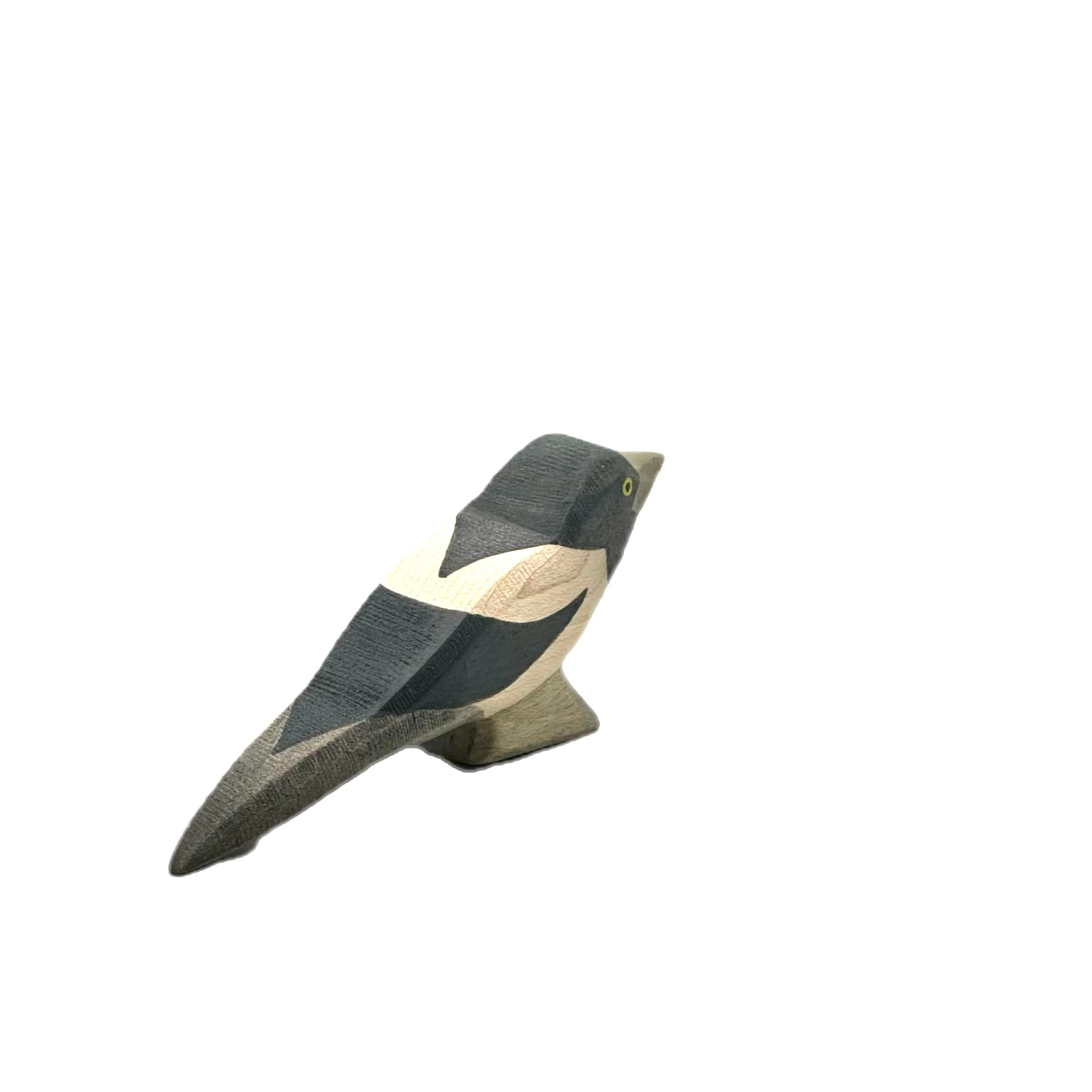 Handcrafted Open Ended Wooden Toy Bird - Magpie - Image 3