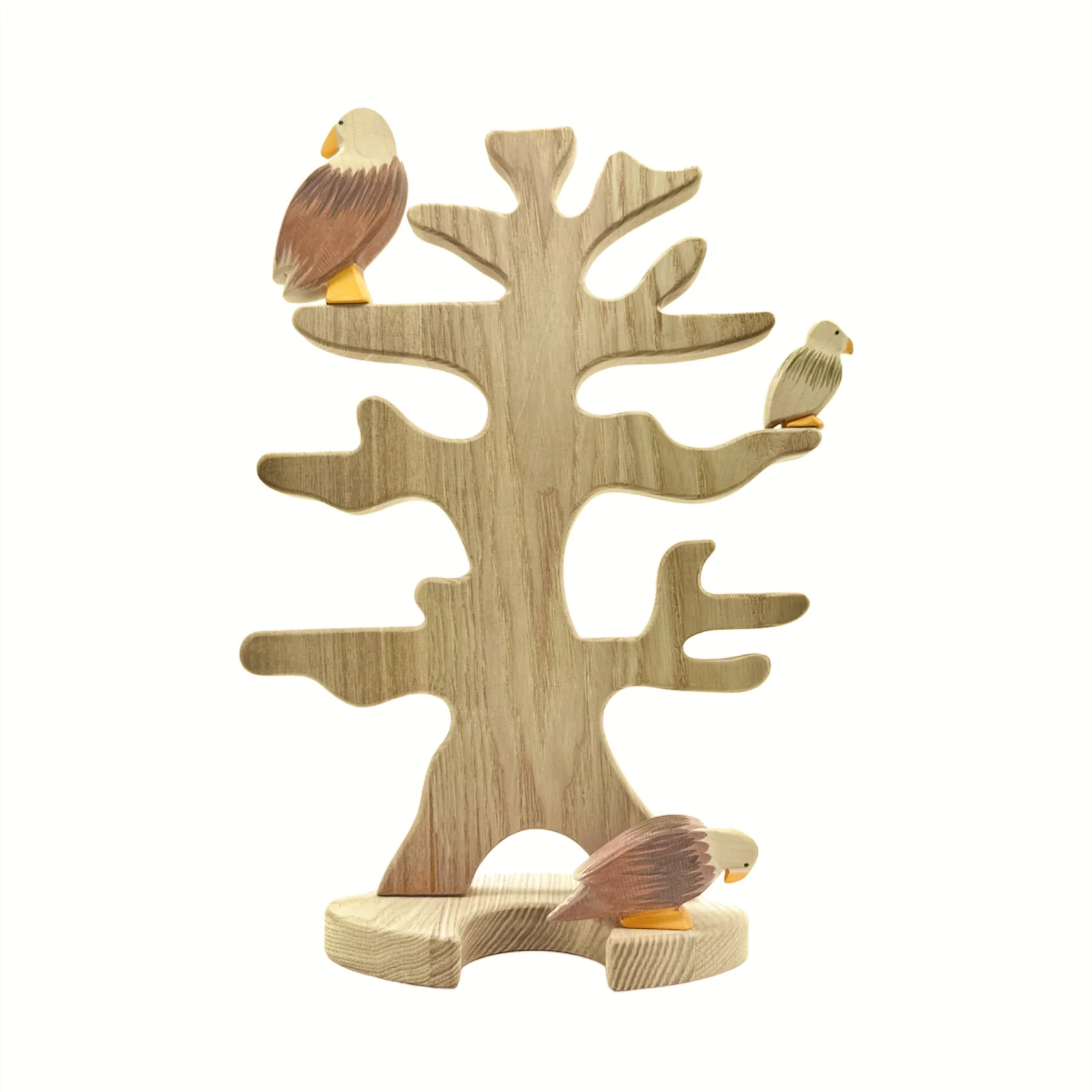 Handcrafted Open Ended Wooden Toy Birds - 3 Pieces Eagle Set - Image 4