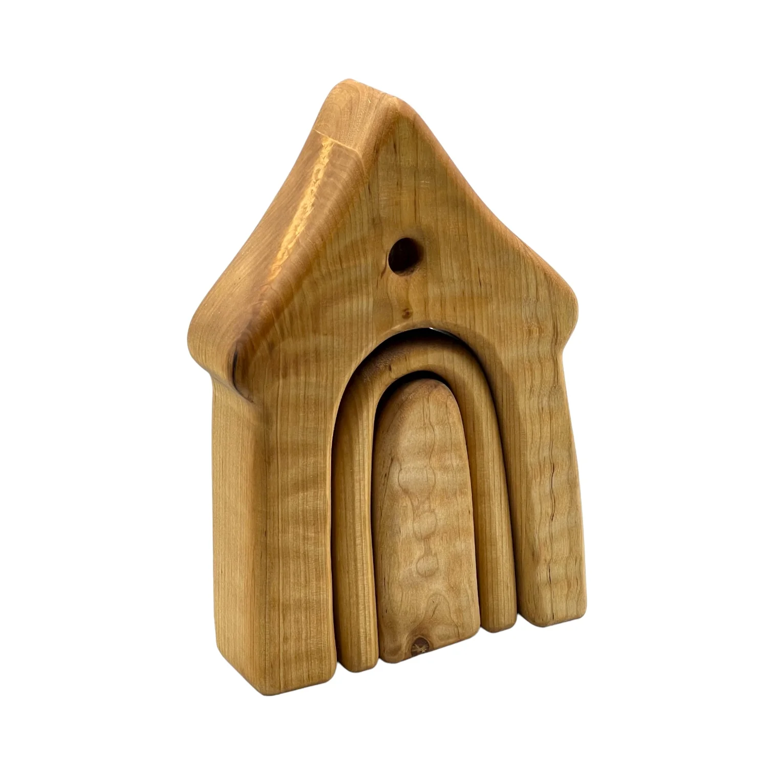 Handcrafted Open Ended Wooden Toy Castles - House - 3 Parts - Image 3
