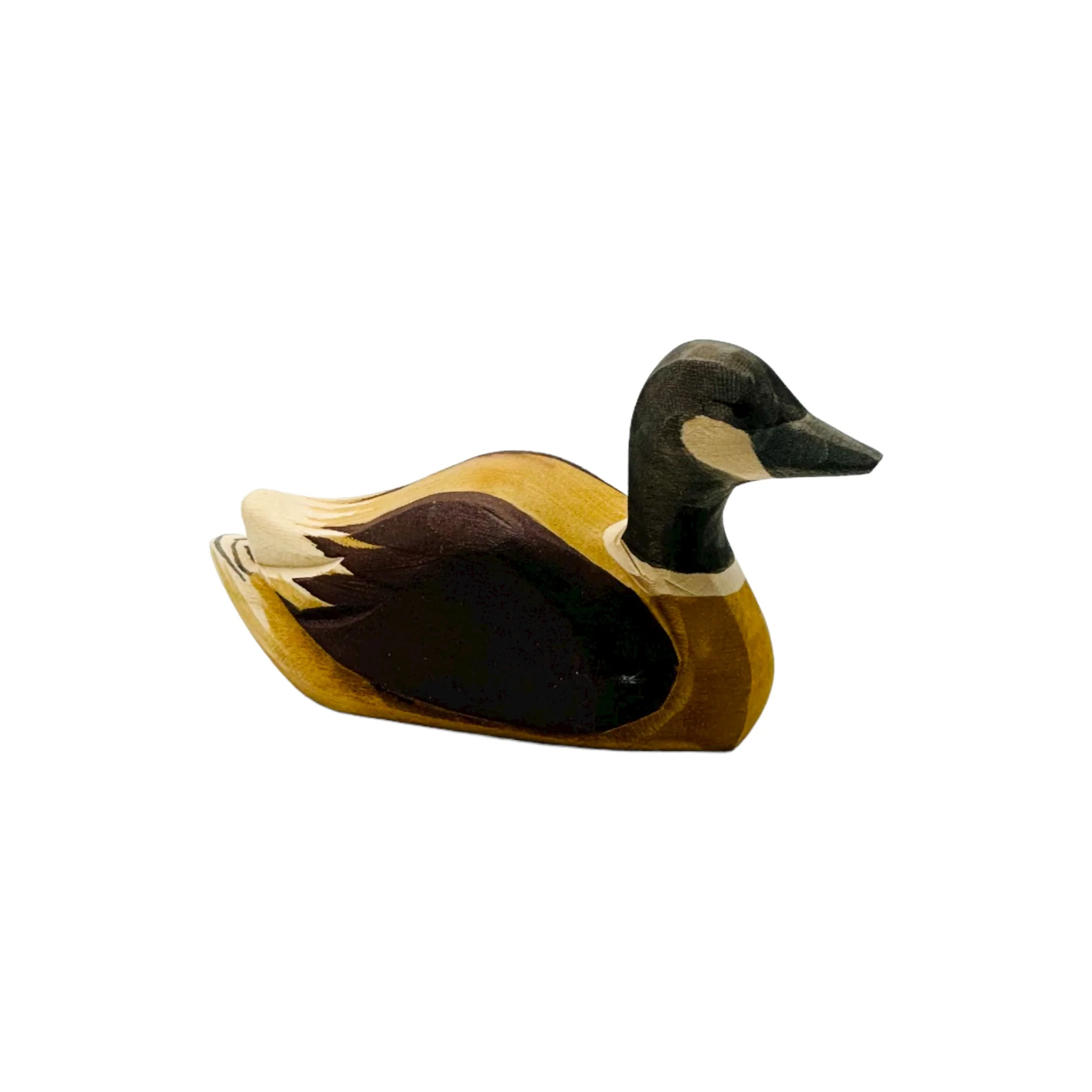 Handcrafted Open Ended Wooden Toy Farm Animal - Canada Goose swimming - Image 3