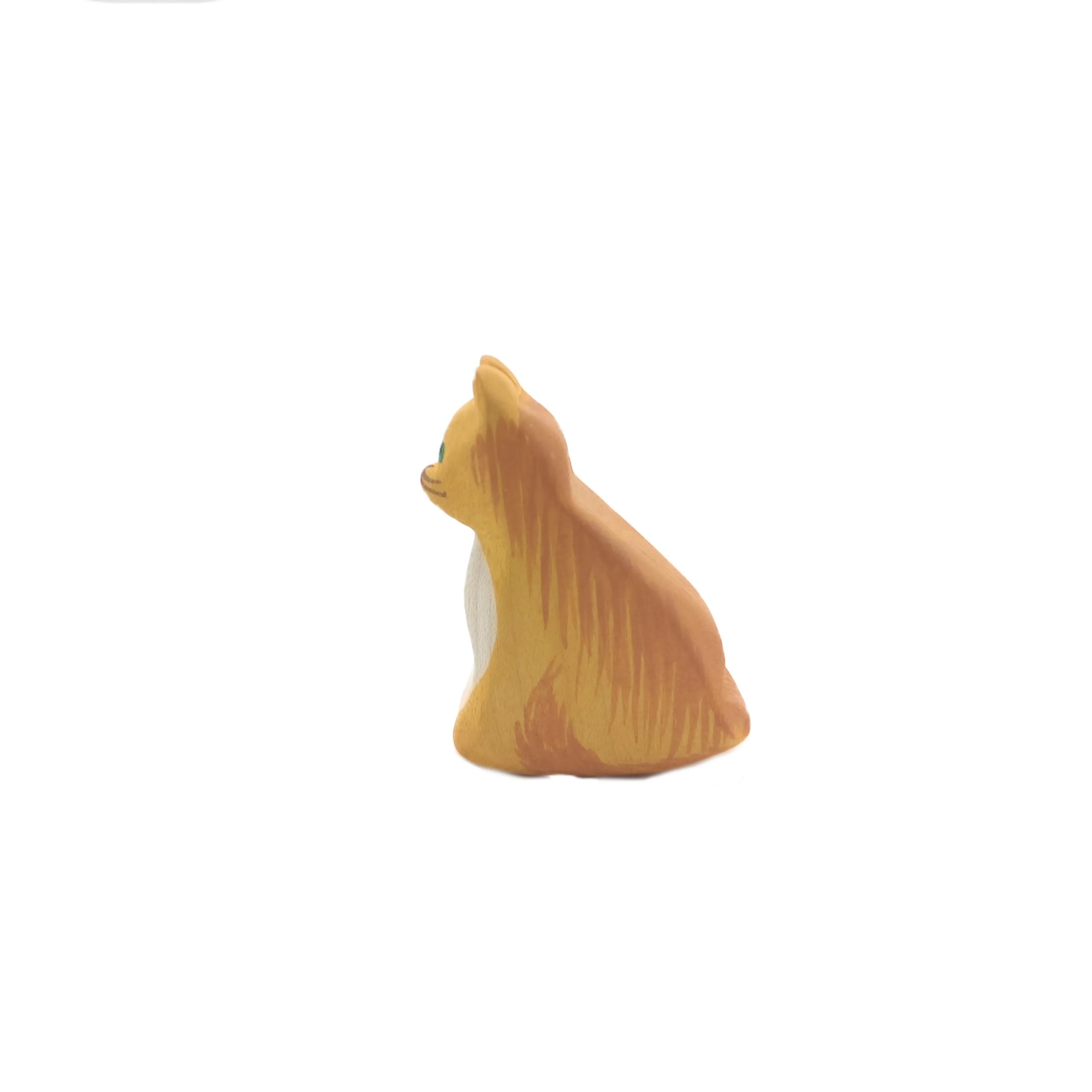 Handcrafted Open Ended Wooden Toy Farm Animal - Cat sitting - Image 3