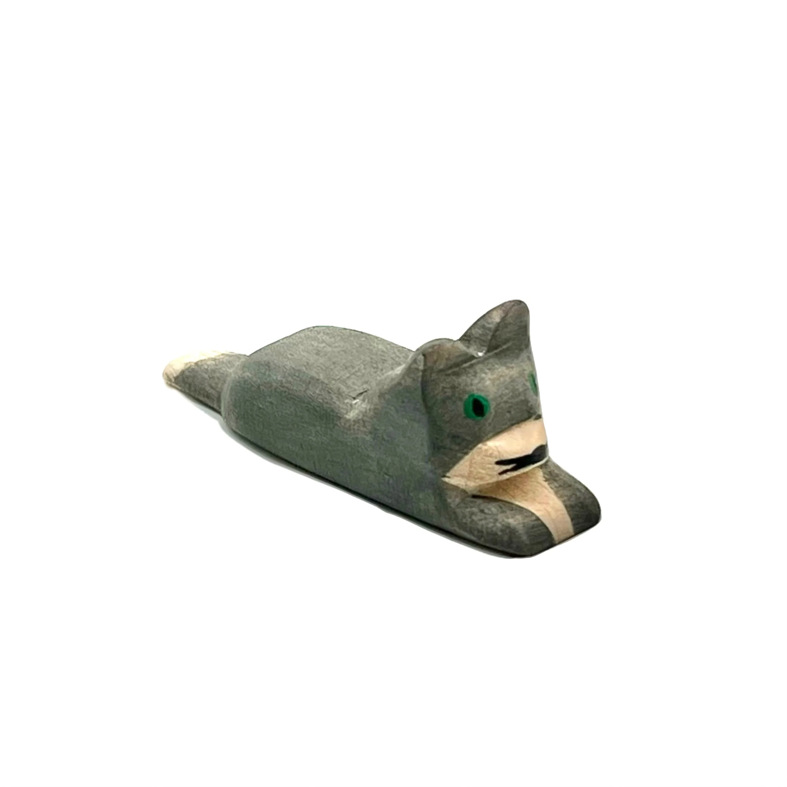 Handcrafted Open Ended Wooden Toy Farm Animal - Cat small - Image 4