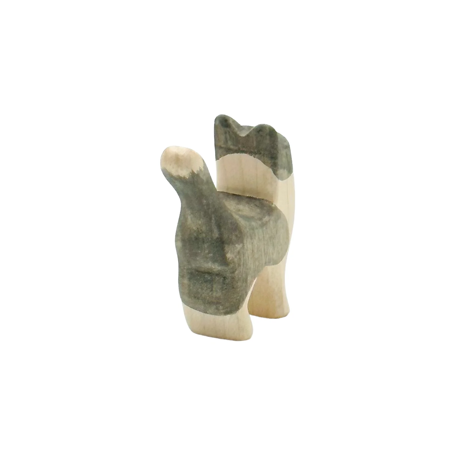 Handcrafted Open Ended Wooden Toy Farm Animal - Cat small head up - Image 3