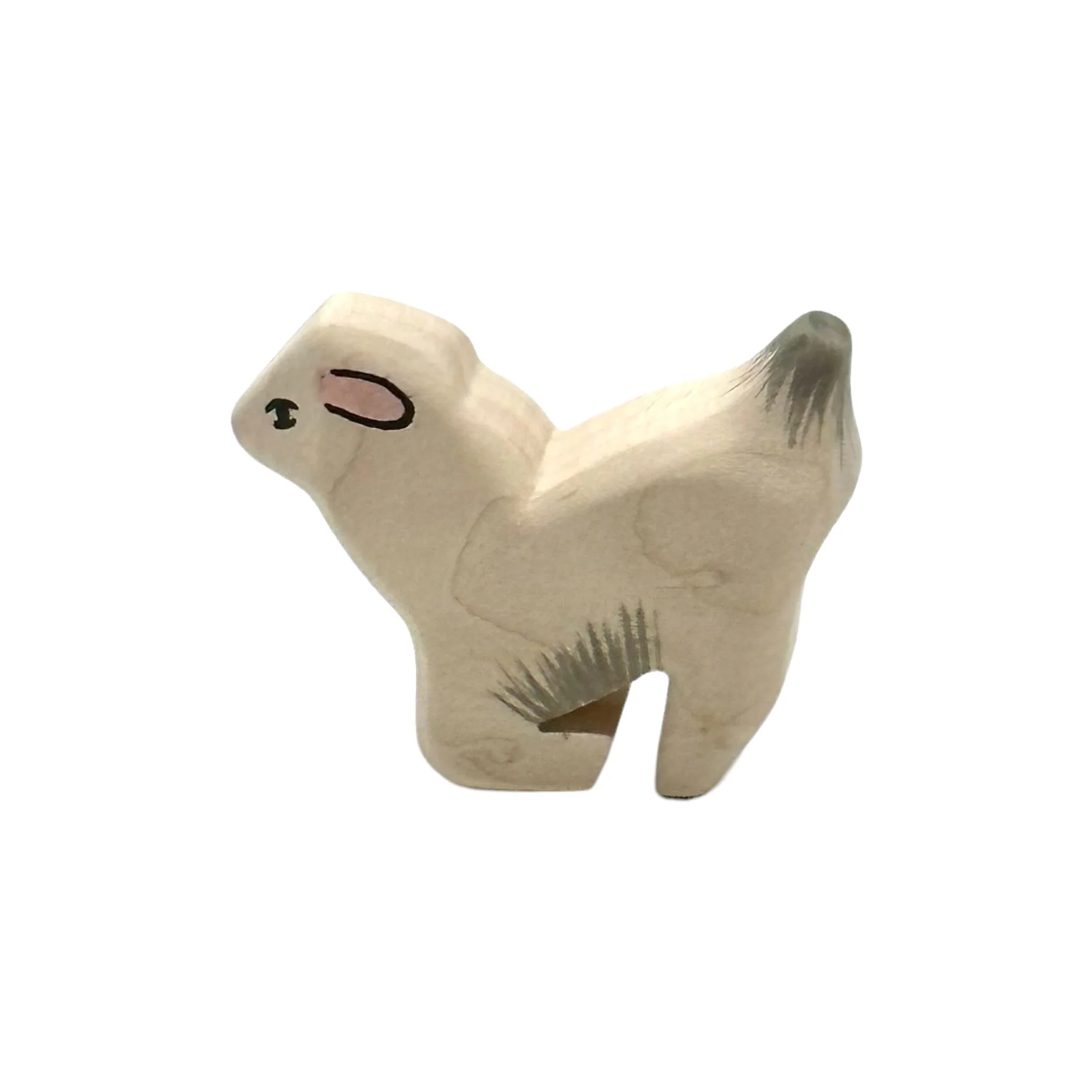 Handcrafted Open Ended Wooden Toy Farm Animal - Goat Kneeling (Miniature) - Image 2