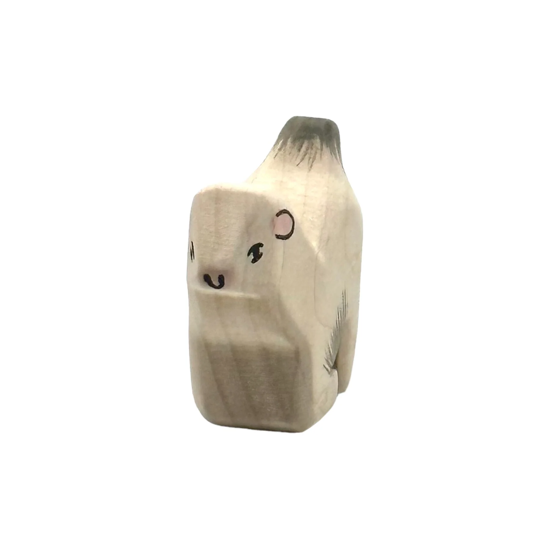 Handcrafted Open Ended Wooden Toy Farm Animal - Goat Kneeling (Miniature) - Image 3