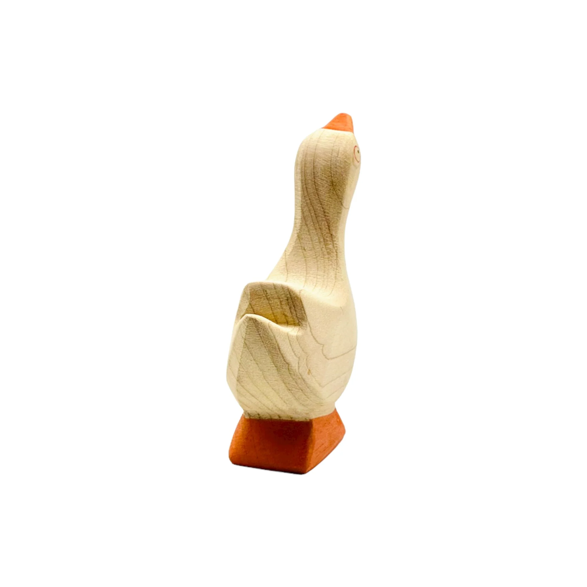 Handcrafted Open Ended Wooden Toy Farm Animal - Goose Head High - Image 2